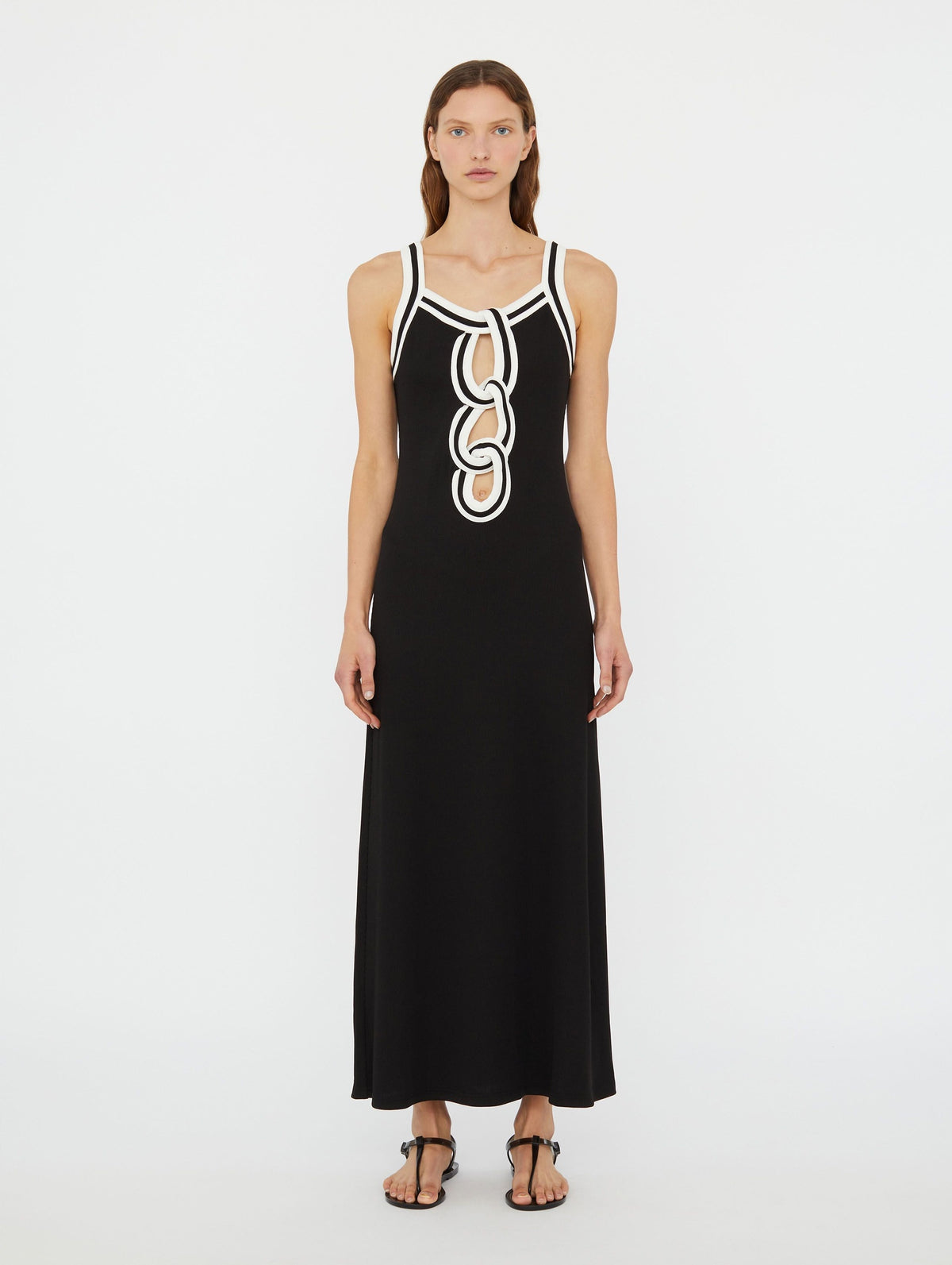 Multi Verner Linked Chain Dress In Black & White