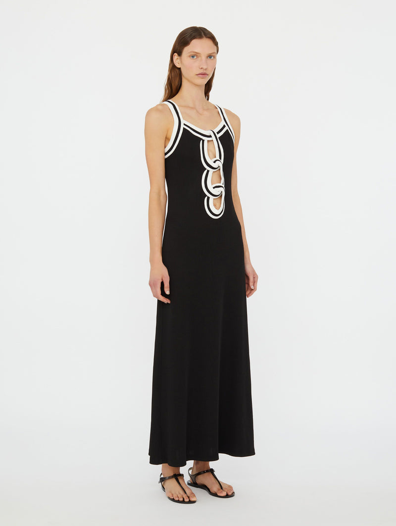 Multi Verner Linked Chain Dress In Black & White