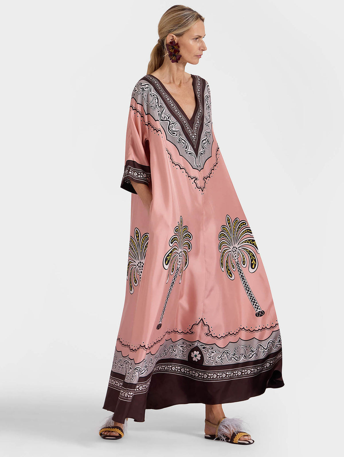 Muumuu Silk Dress In Mirage Placée Pink