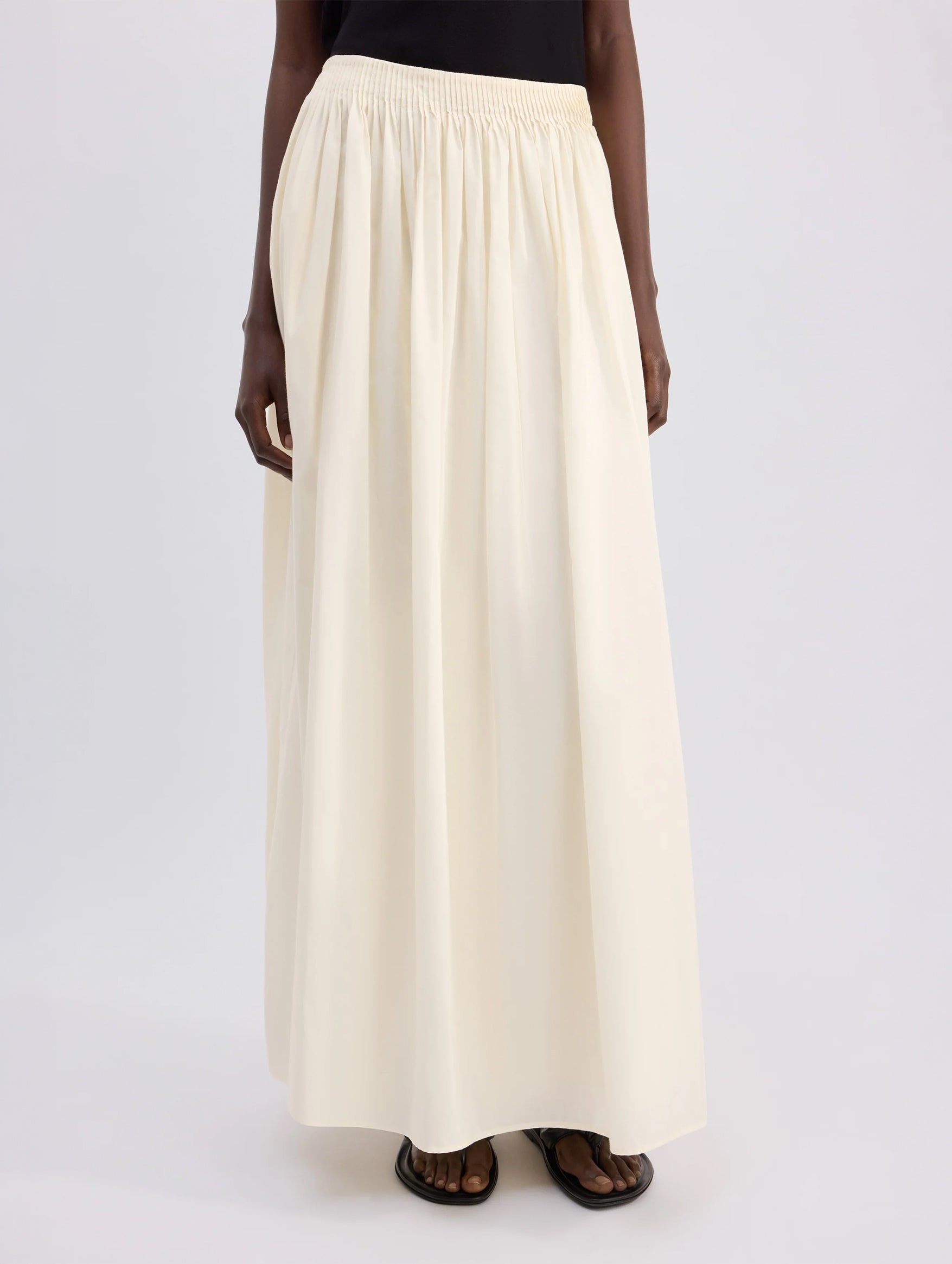 Naya Gathered Skirt in White