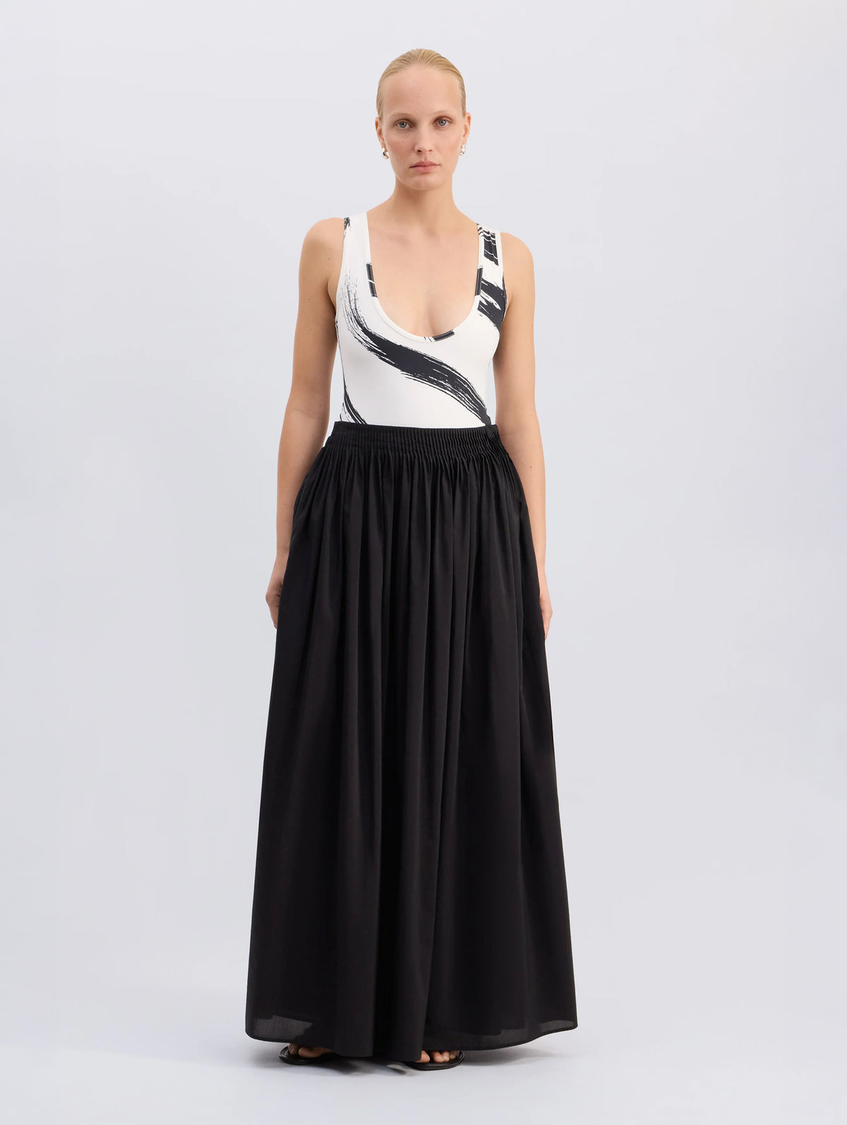 Naya Gathered Skirt in Black