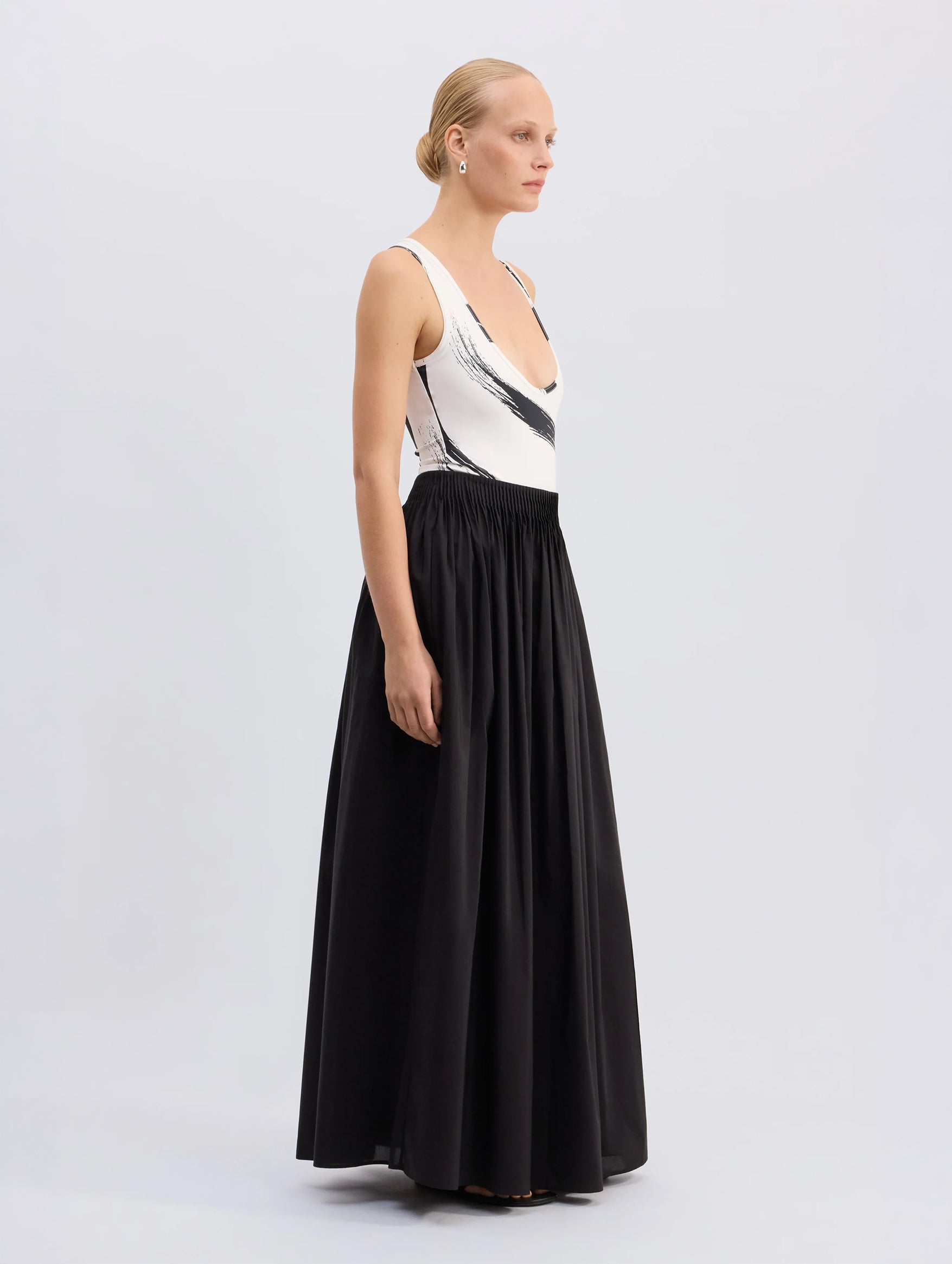 Naya Gathered Skirt in Black