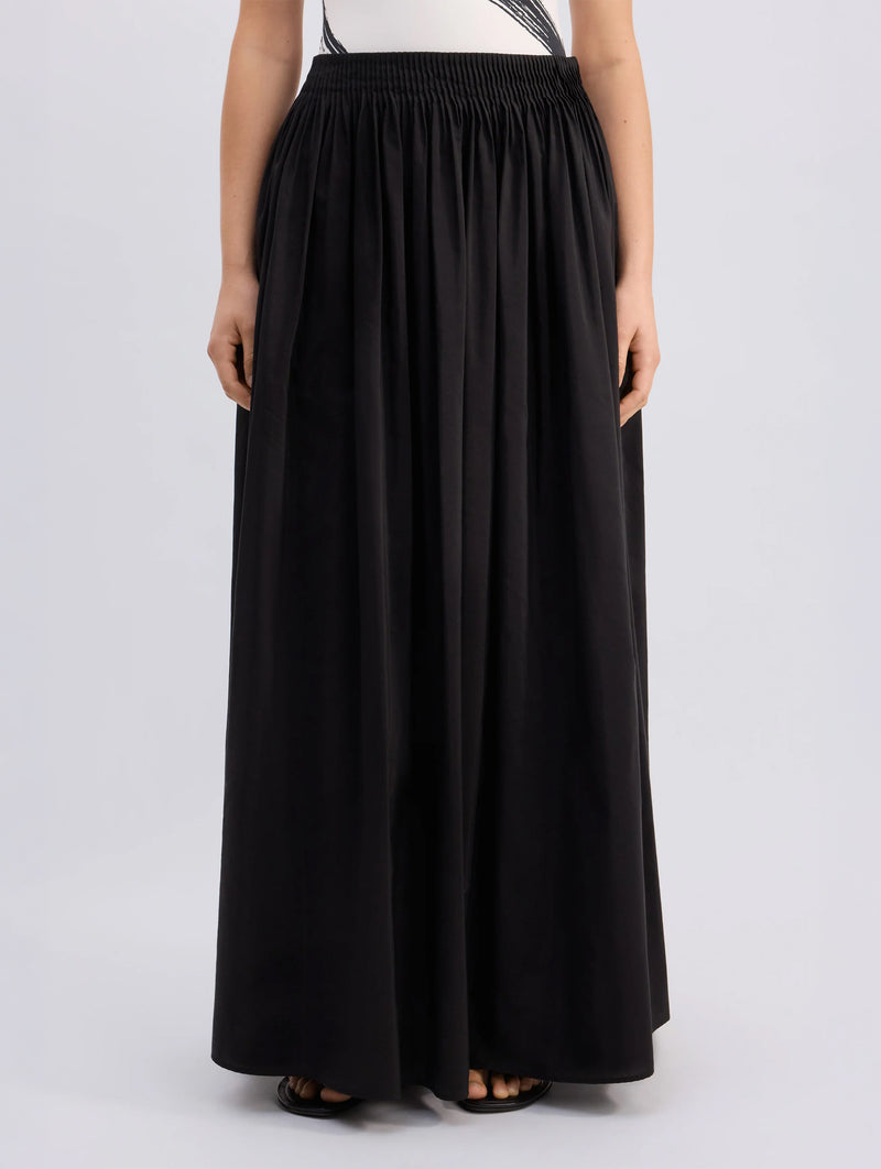 Naya Gathered Skirt in Black