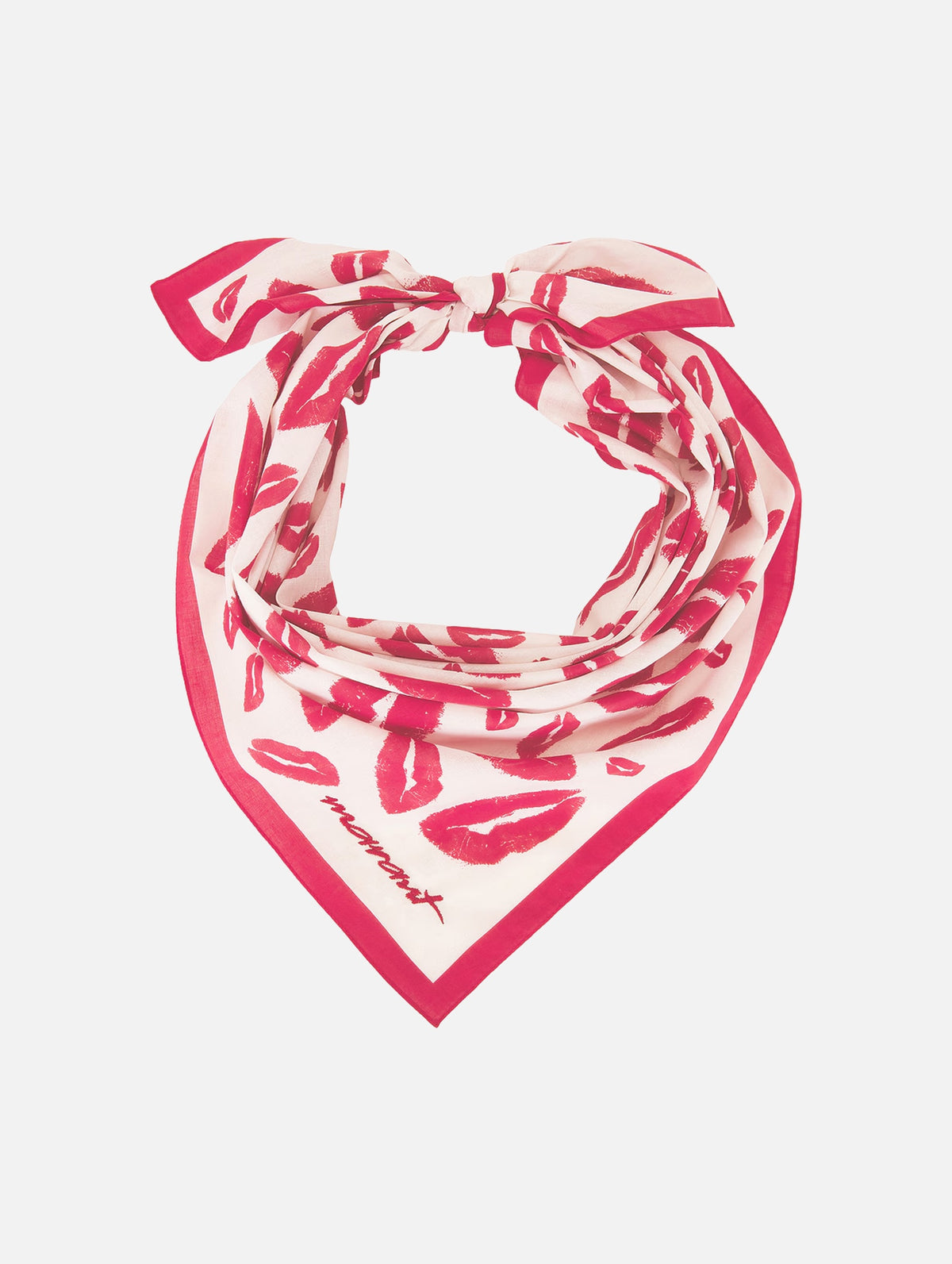 Auwena Neckerchief in Ecru & Red
