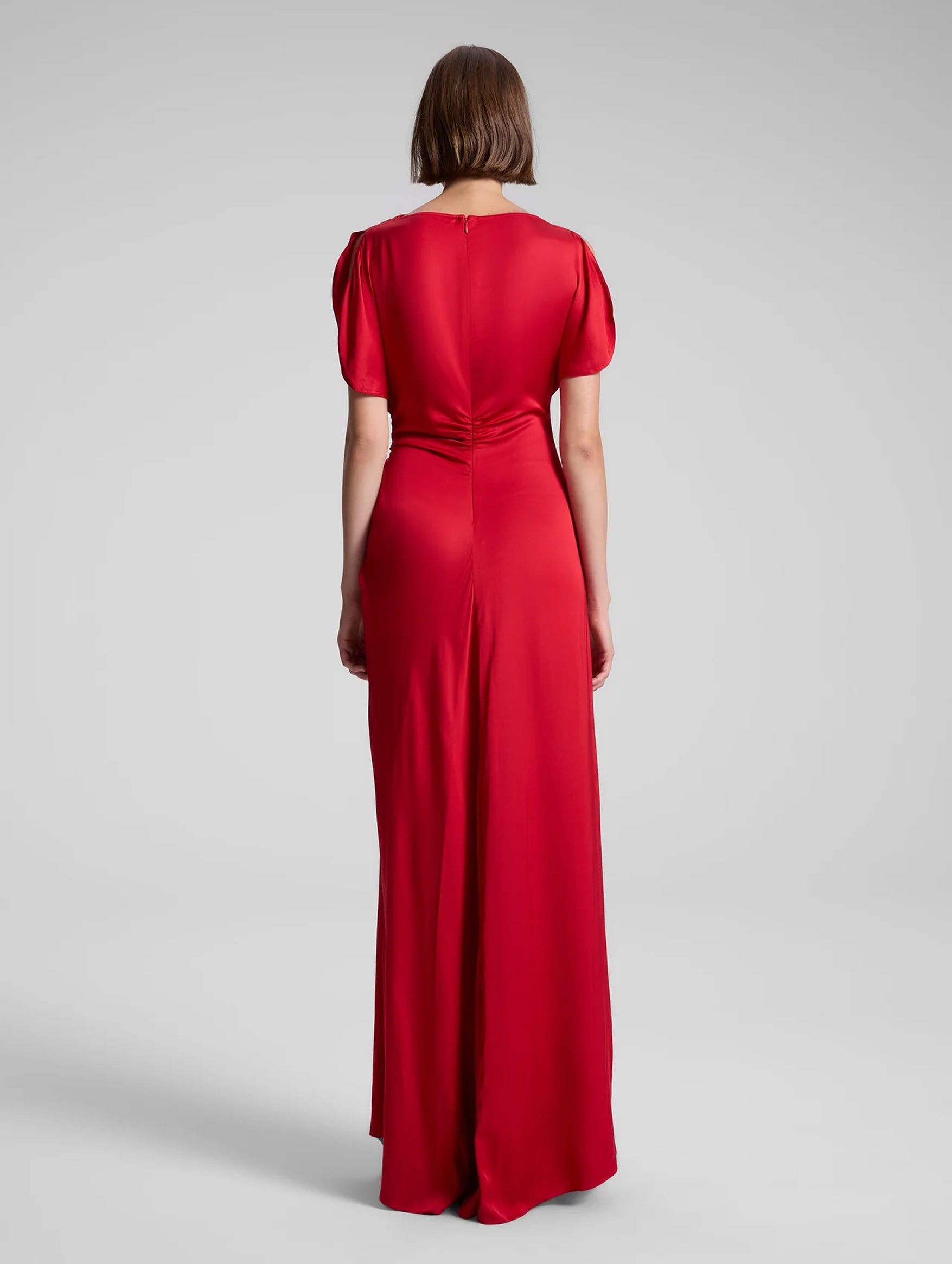 Nadia Satin Gown in Really Red