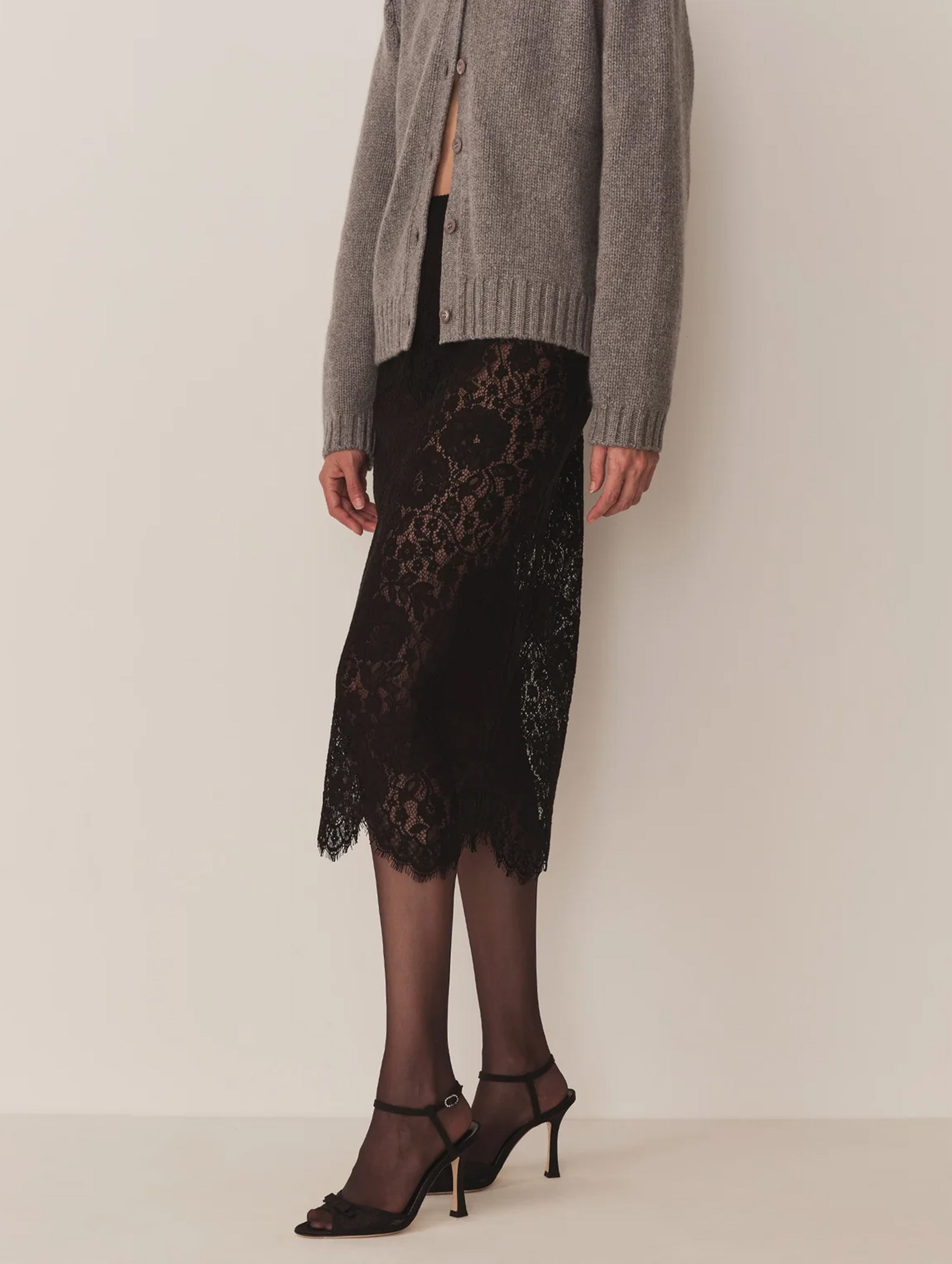 Nandi Lace Skirt in Black