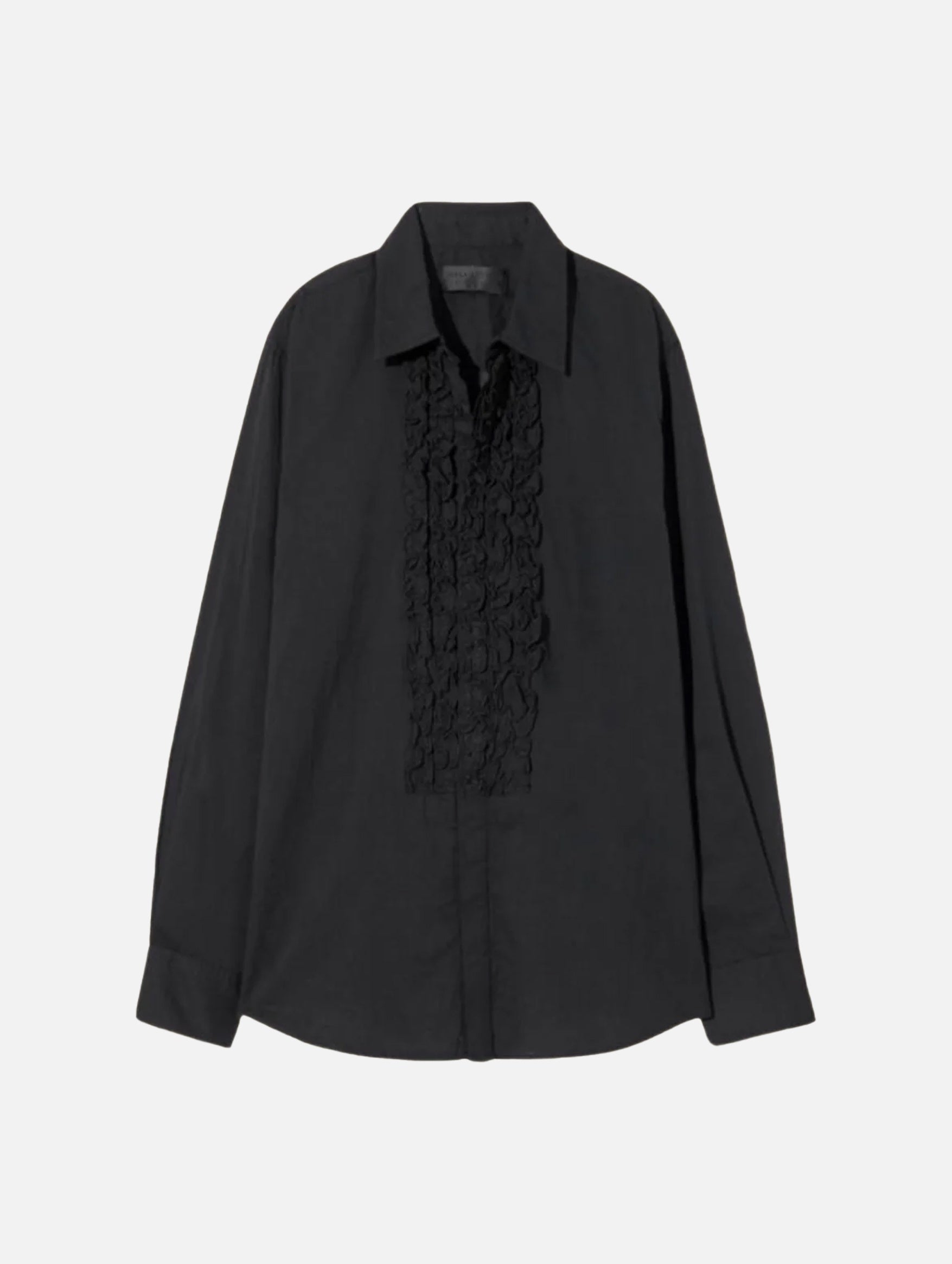 Nathael Ruffle Shirt in Black