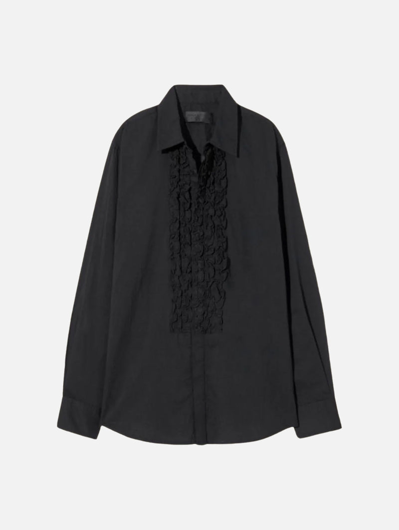 Nathael Ruffle Shirt in Black