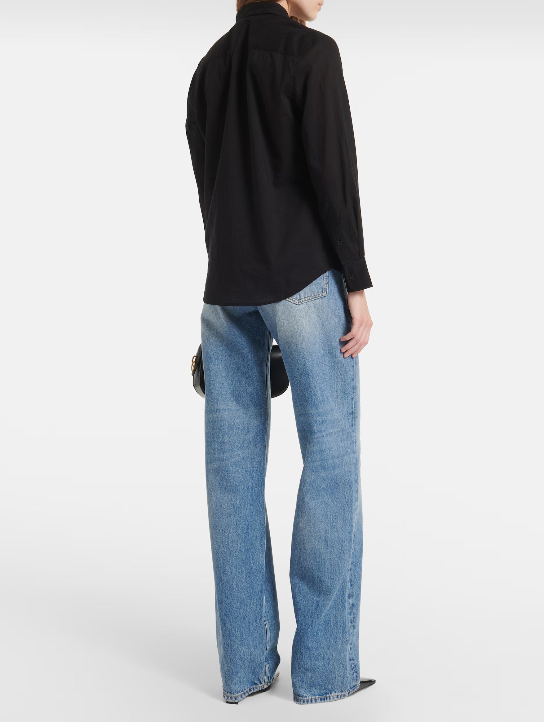 Nathael Ruffle Shirt in Black