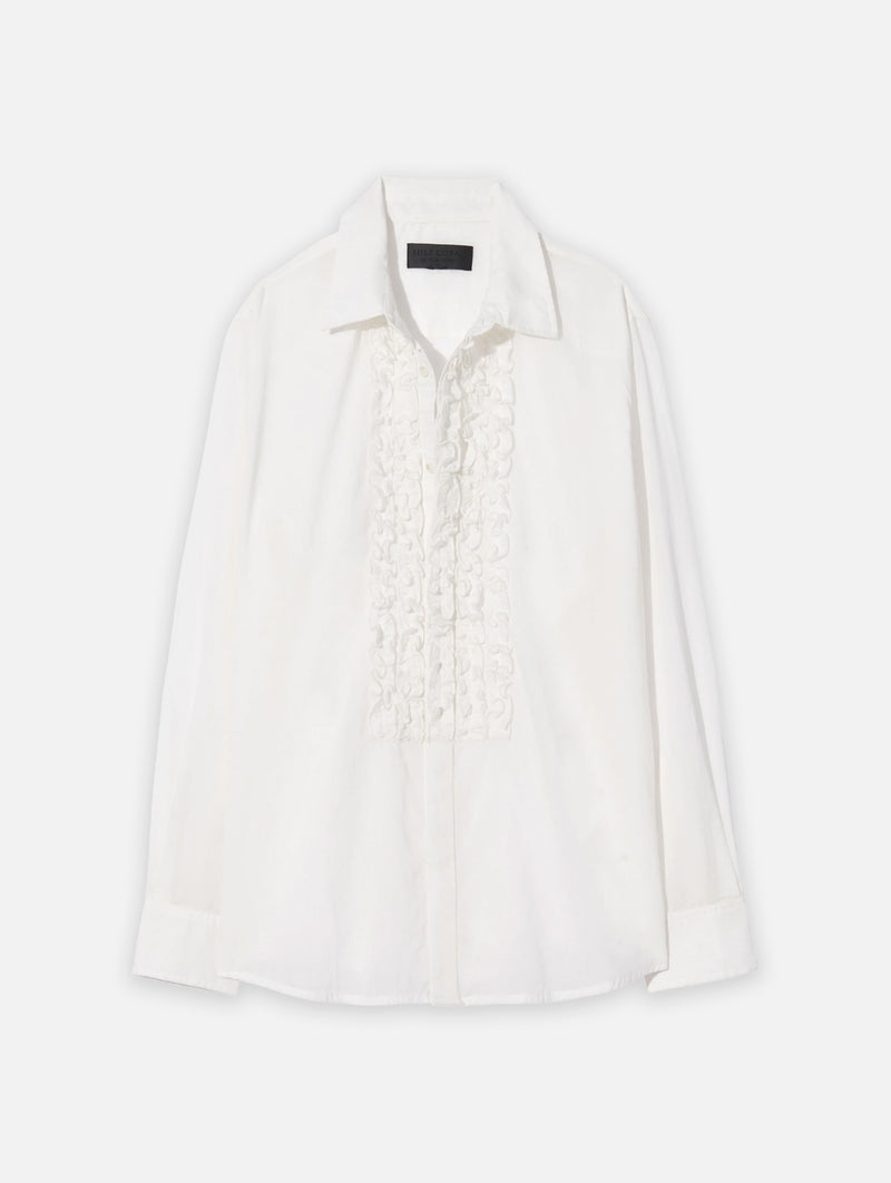 Nathael Ruffle Shirt in Ivory