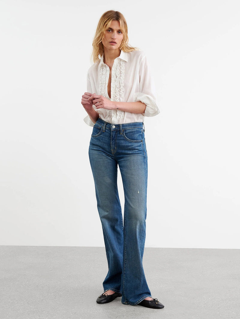Nathael Ruffle Shirt in Ivory