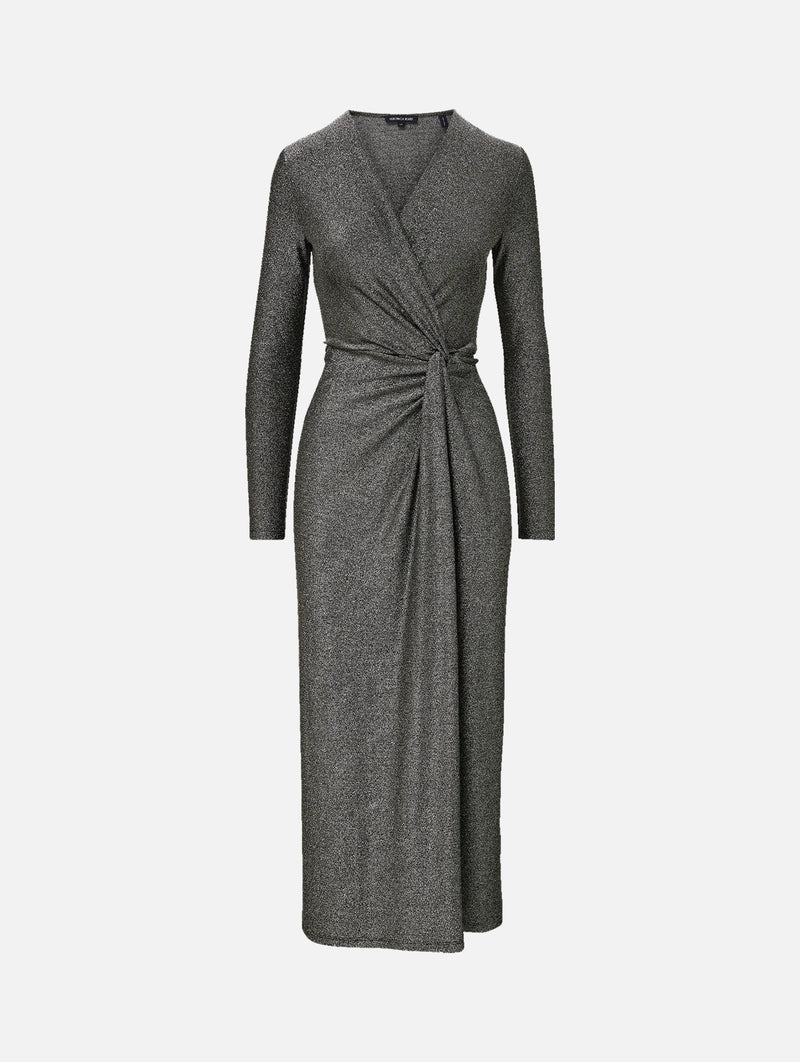 Neomie Metallic Midi Dress in Gunmetal