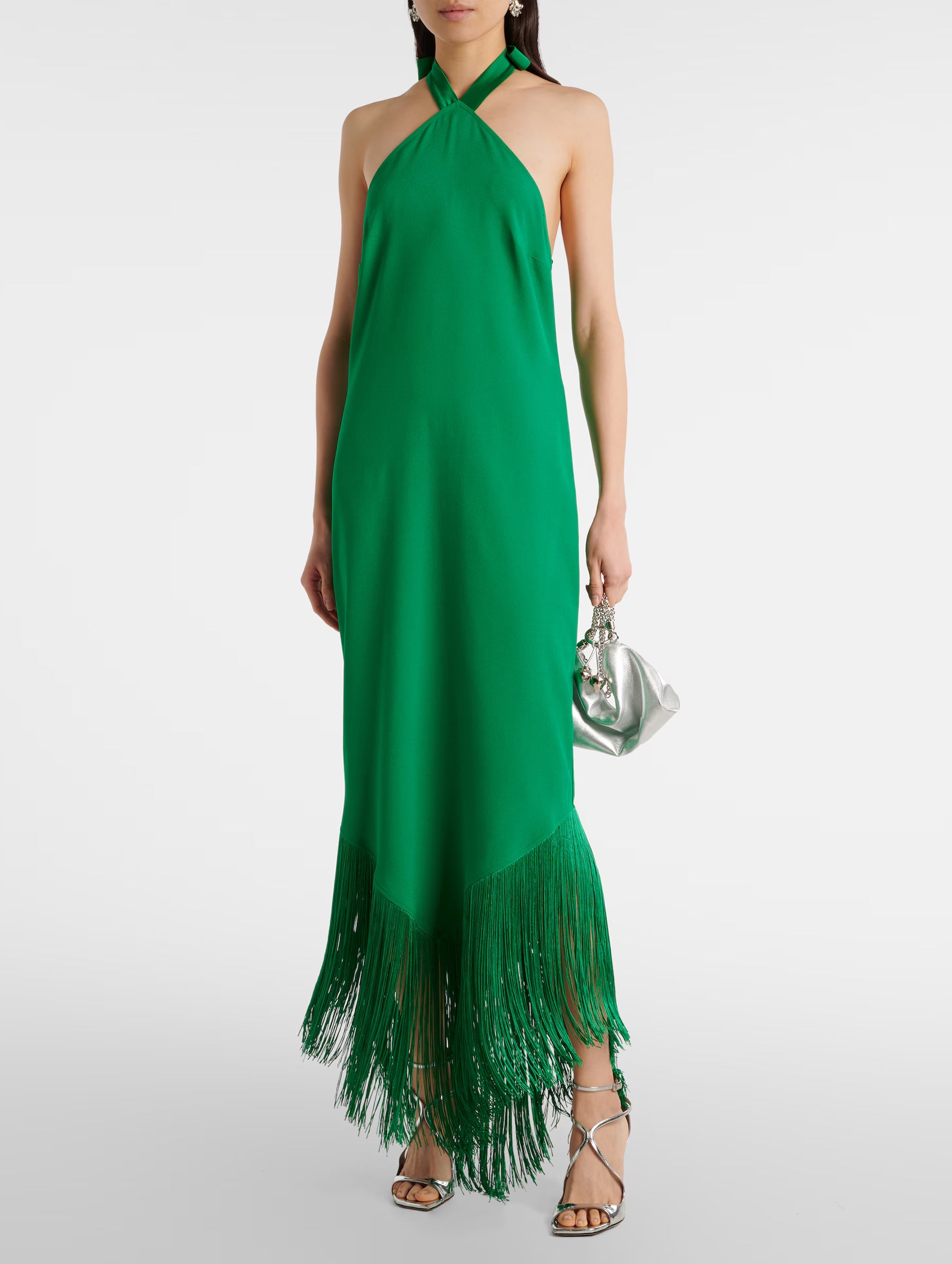 Nina Halter Dress in Emerald Green