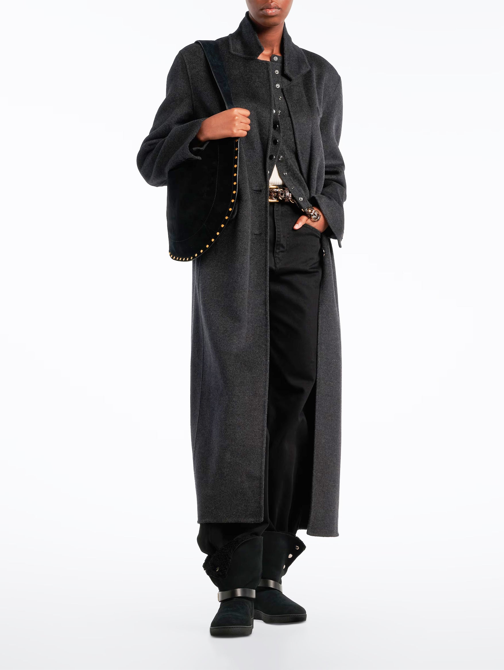 Nolyz Shearling Ankle Boots in Black