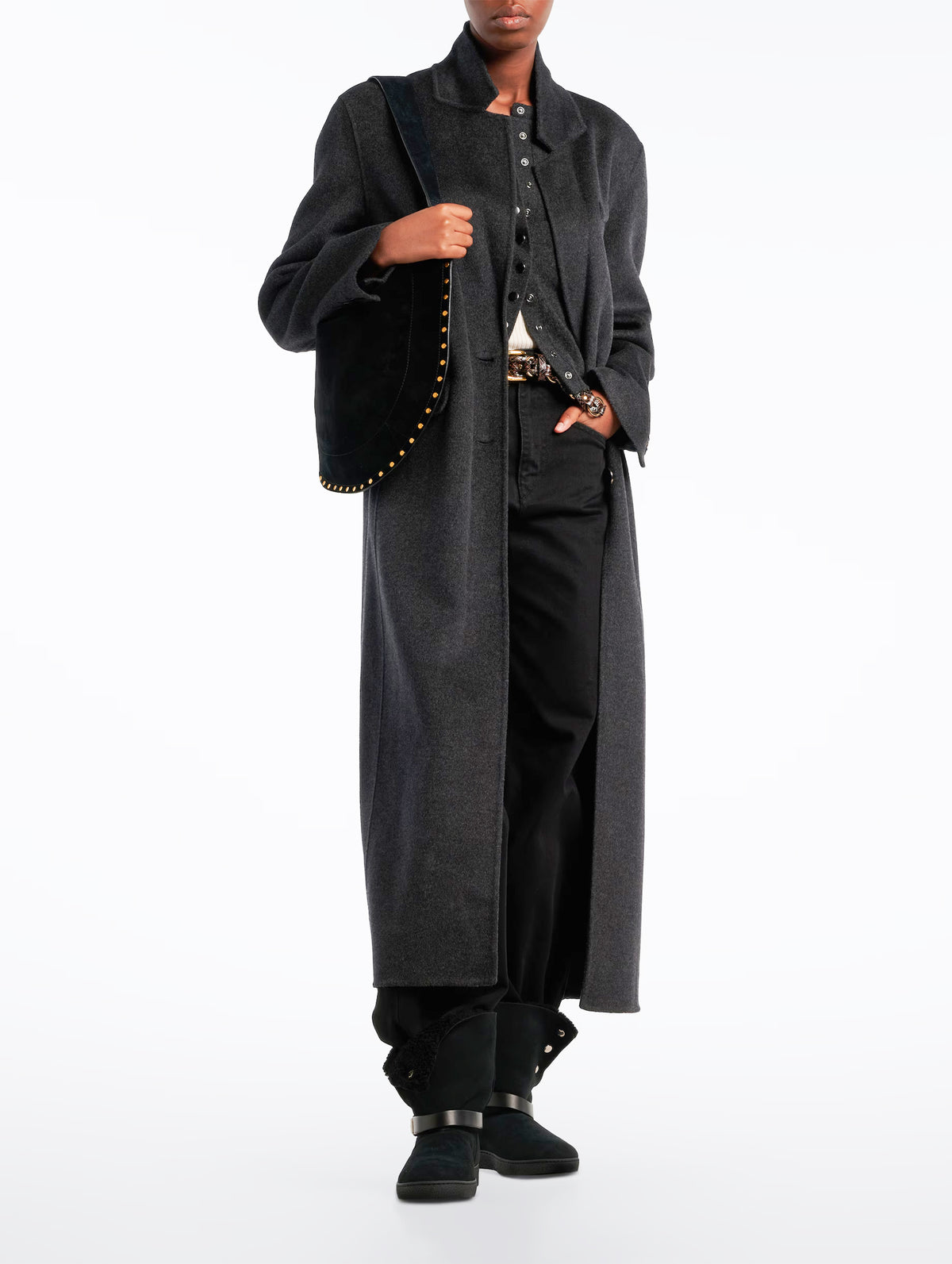 Nolyz Shearling Ankle Boots in Black