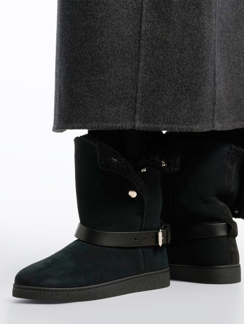 Nolyz Shearling Ankle Boots in Black