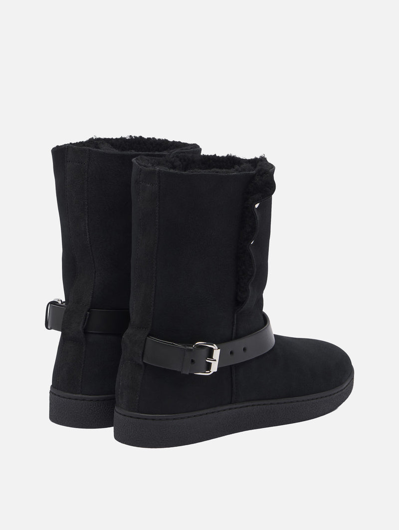 Nolyz Shearling Ankle Boots in Black
