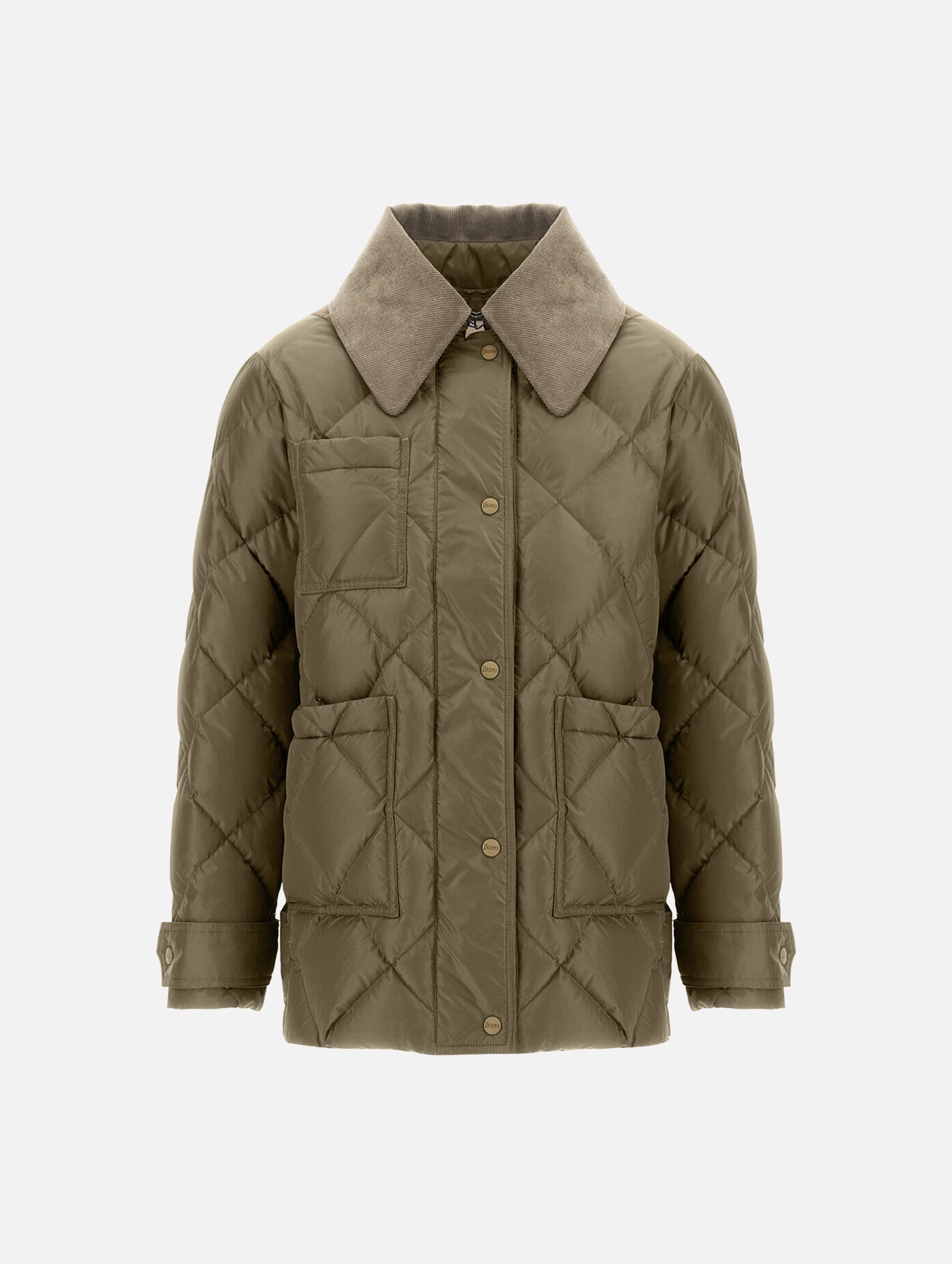 Nylon Chamonix Short Parka in Military