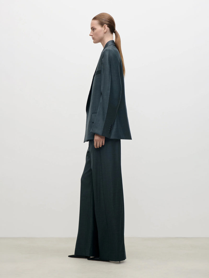 Olie Sculptural Layered Jacket in Dark Teal