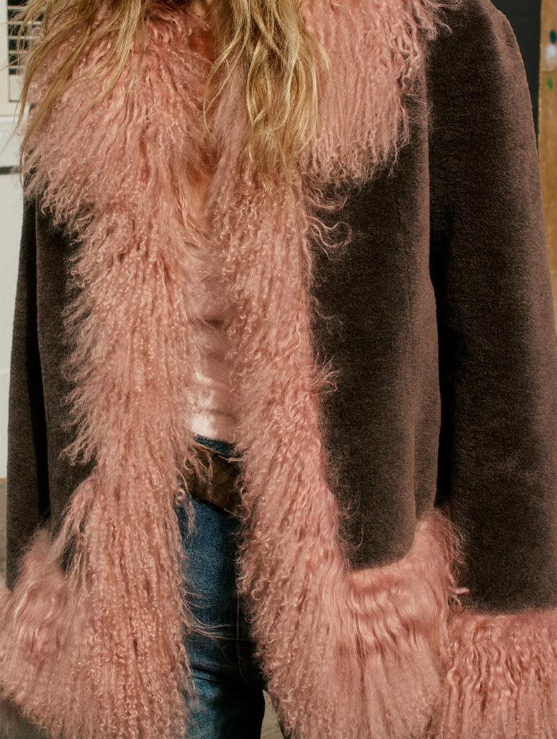 Olive Jacket in Chocolate and Strawberry Milk