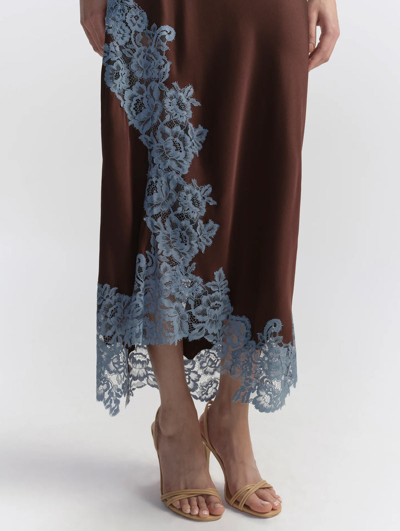 Olivia Skirt in Ganach and French Blue