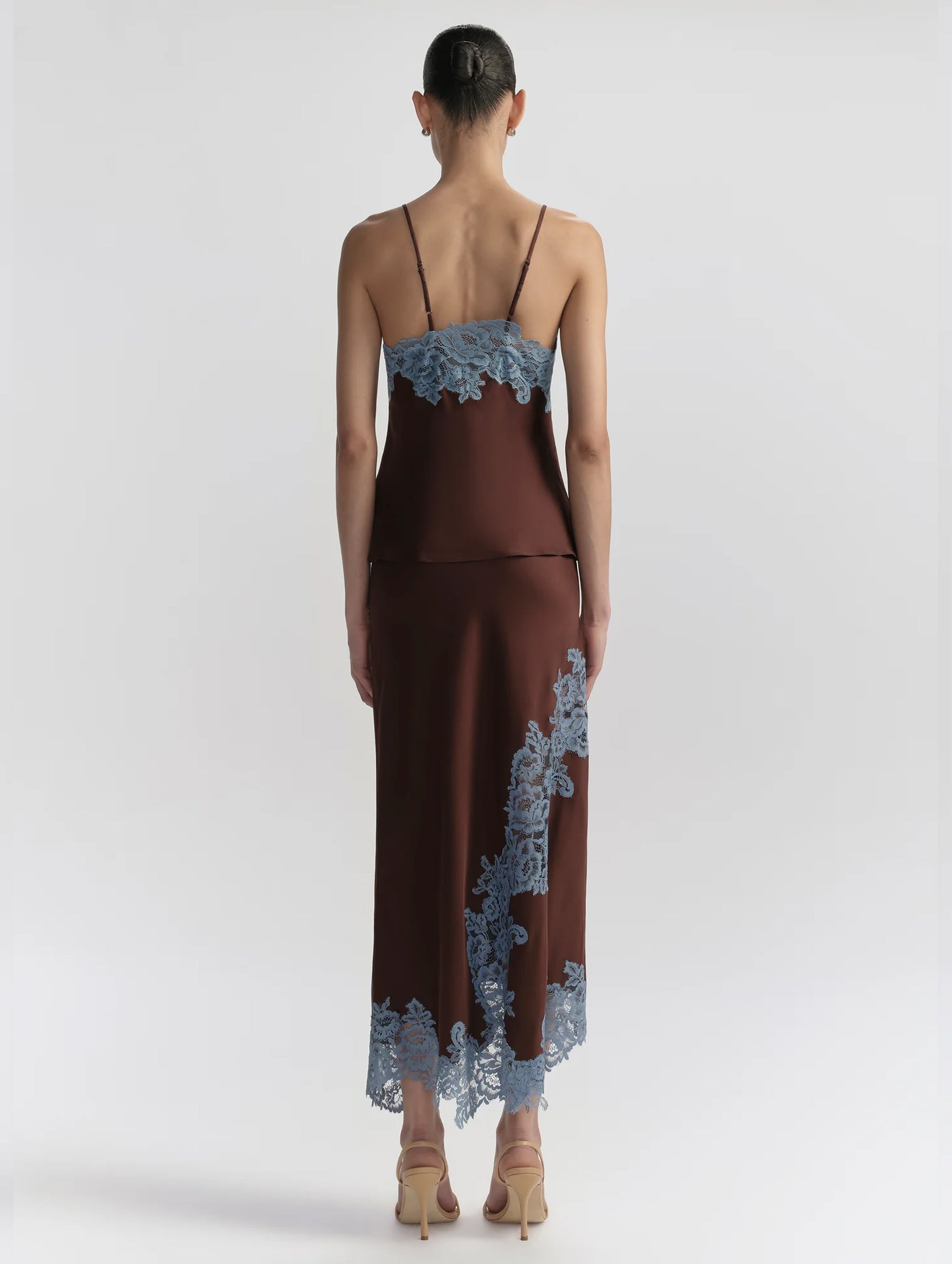 Olivia Skirt in Ganach and French Blue