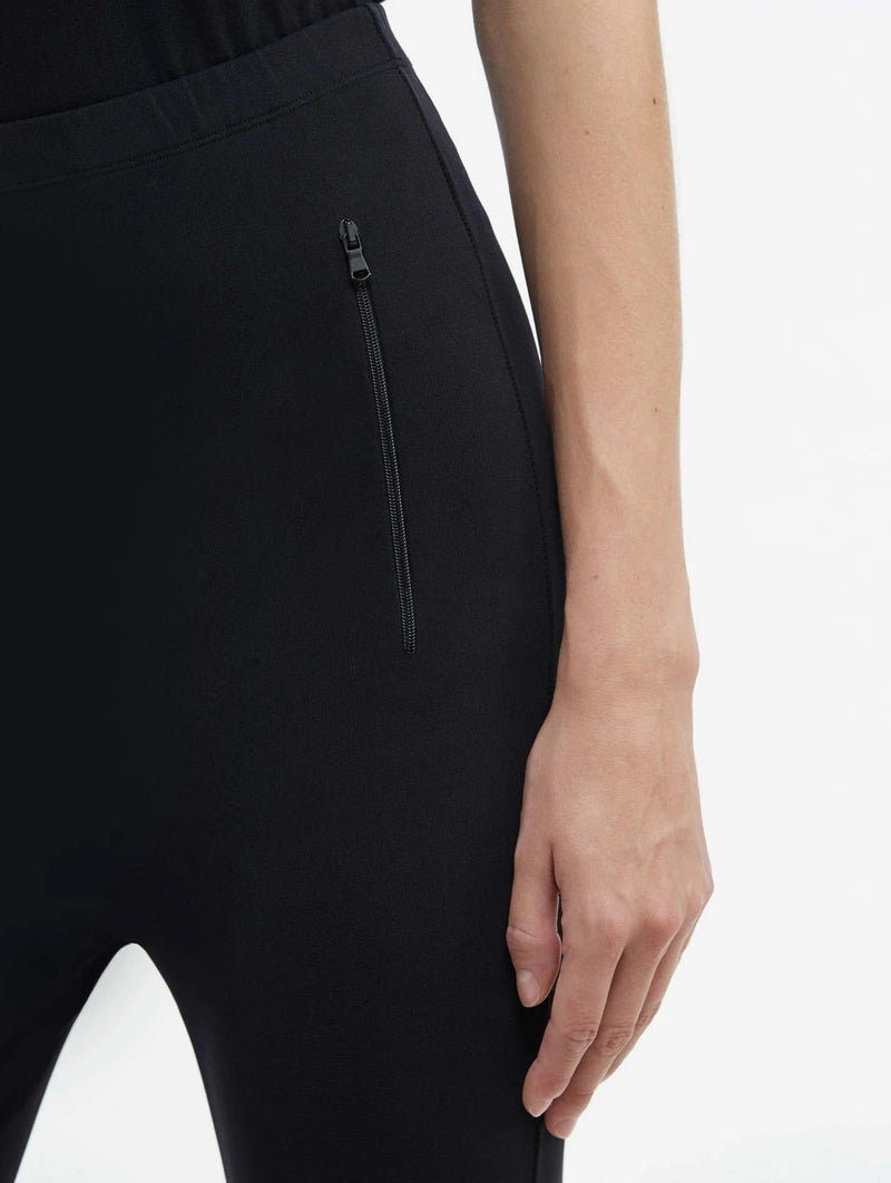 Opaque Front Zip Legging in Black