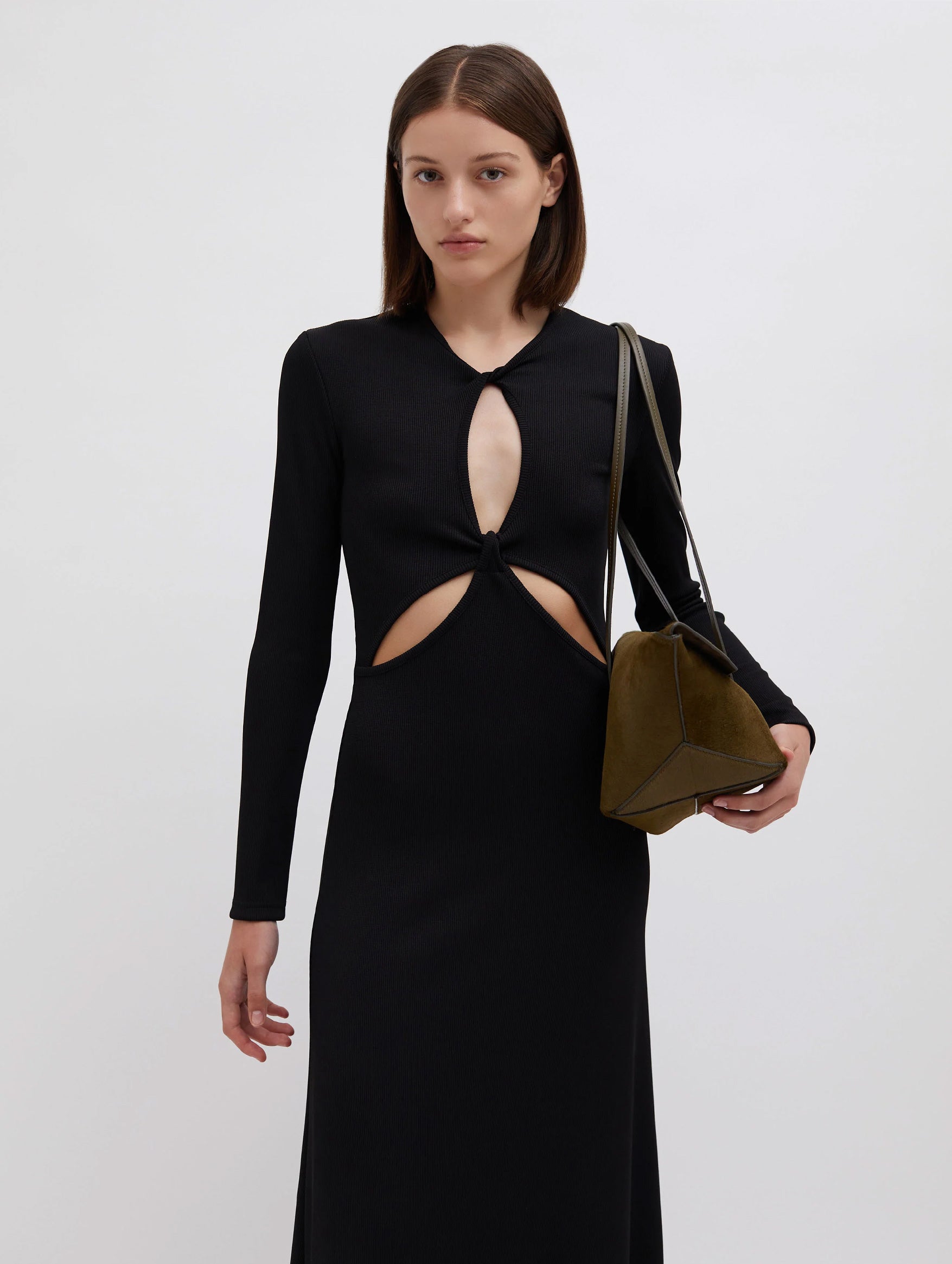 Open Twist Anglaise Dress in Black