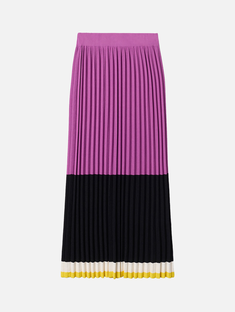 Organetto Skirt in Color Block Purple & Black