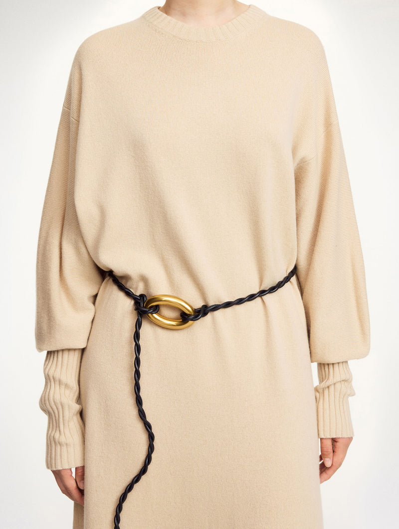 Ova Belt in Black and Gold