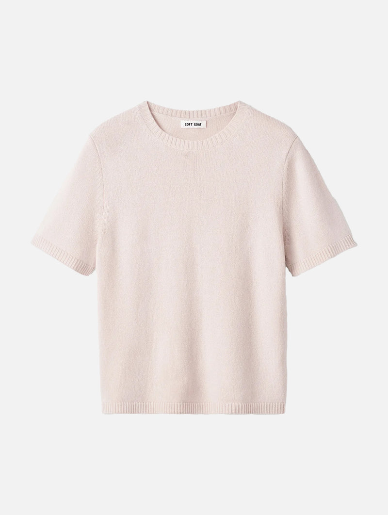 Oversized Cashmere T-Shirt in Powder