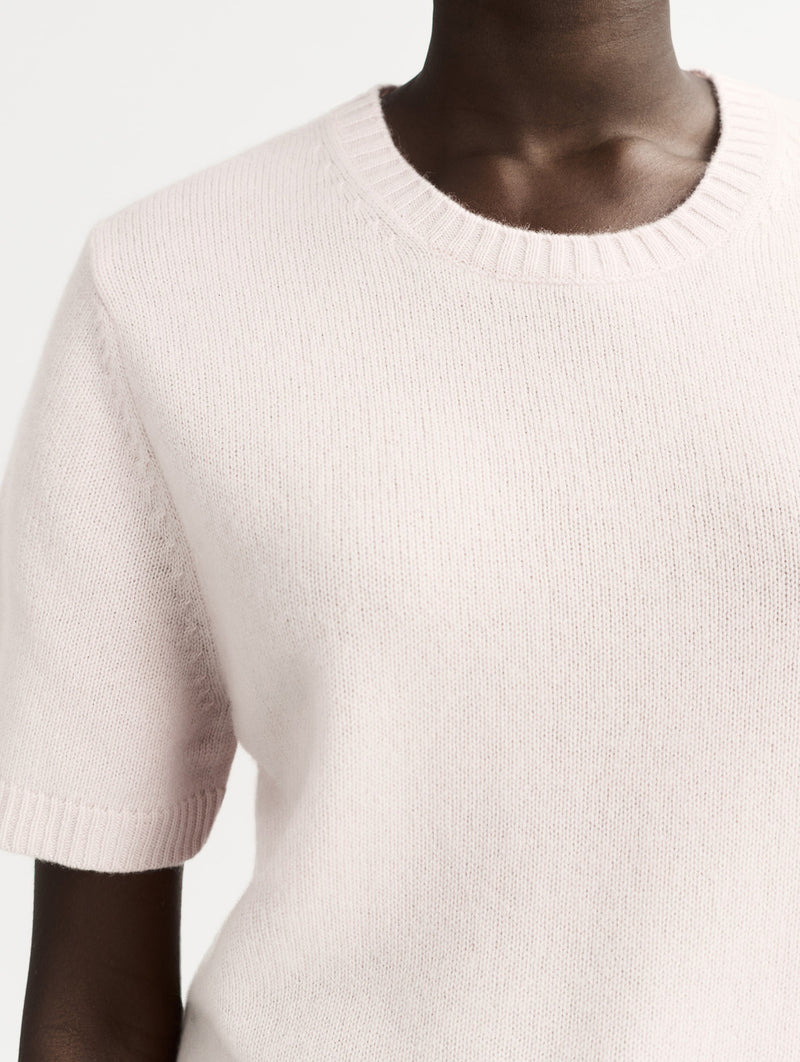 Oversized Cashmere T-Shirt in Powder