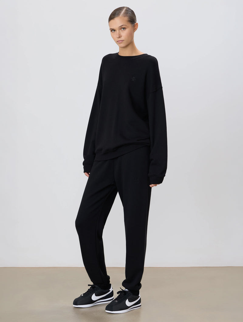 Oversized Crewneck Sweatshirt in Black