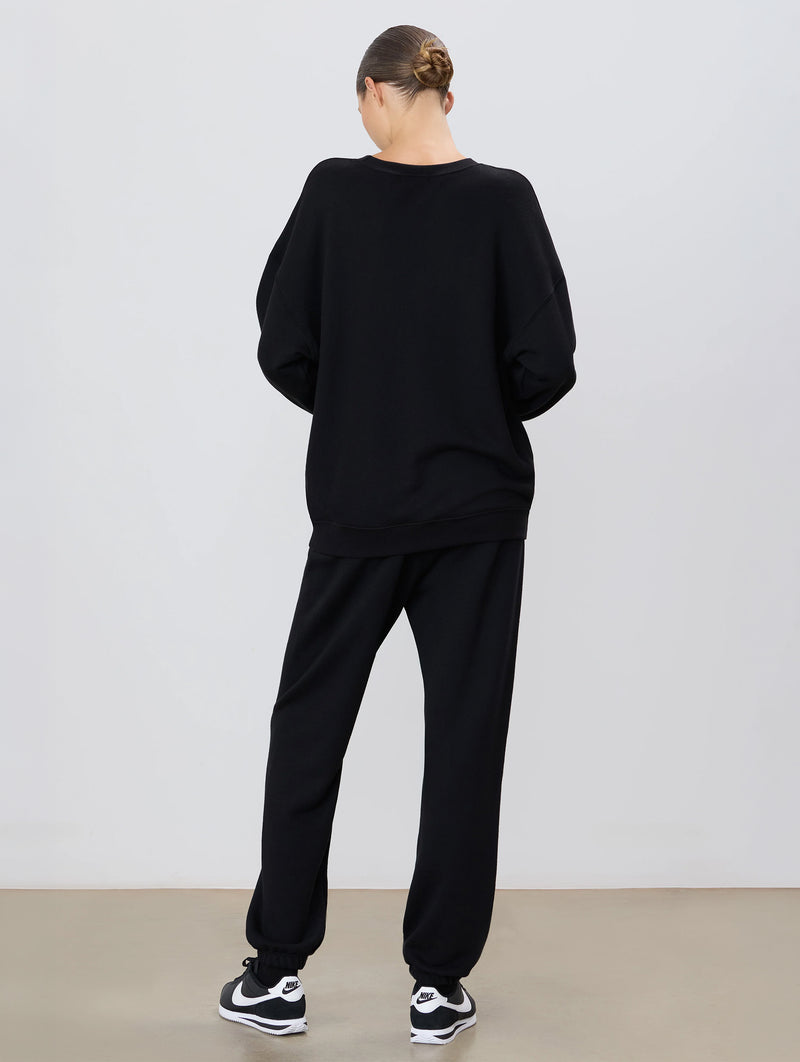Oversized Crewneck Sweatshirt in Black