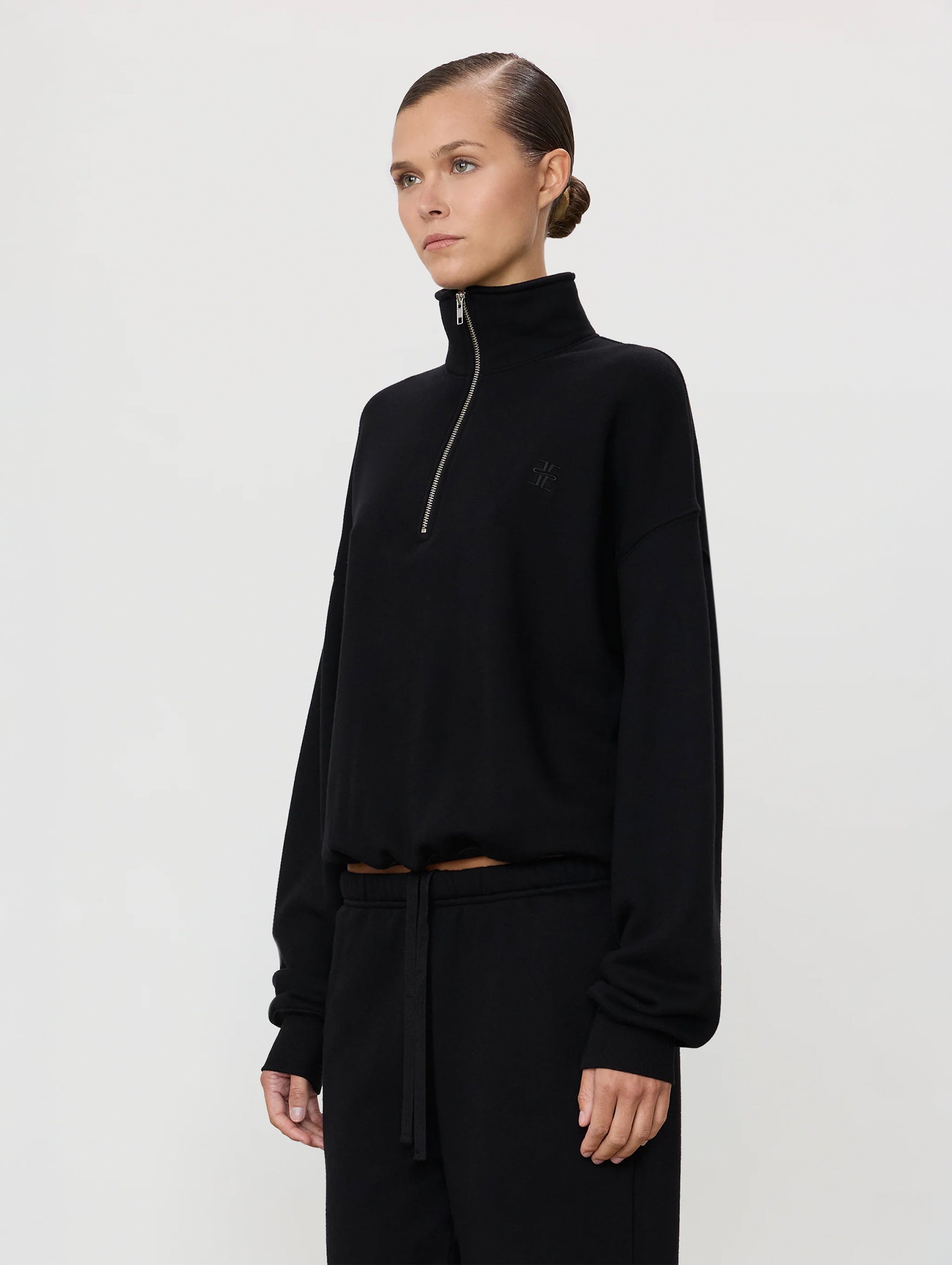 Oversized Crewneck Sweatshirt in Black