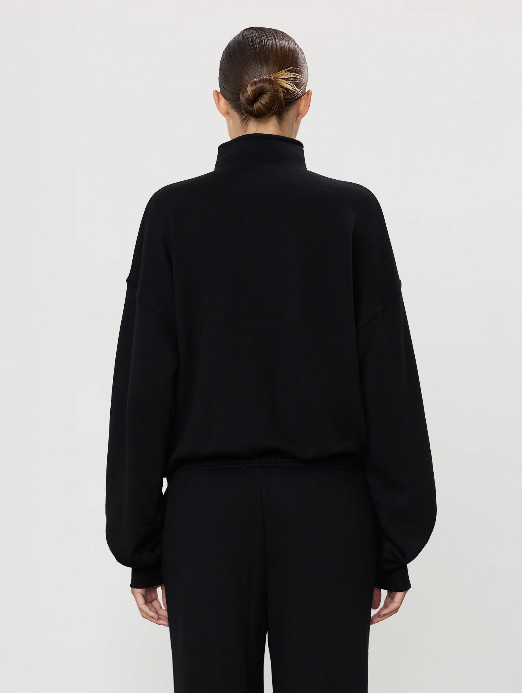 Oversized Crewneck Sweatshirt in Black