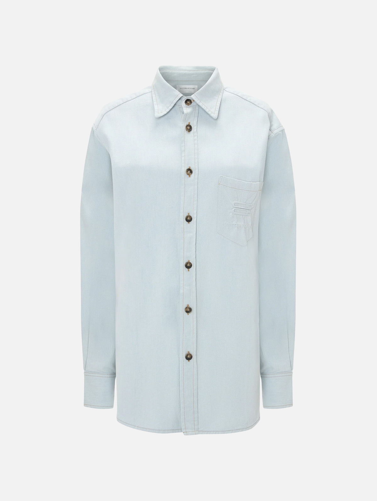 Oversized Mens Denim Shirt in Light Azul