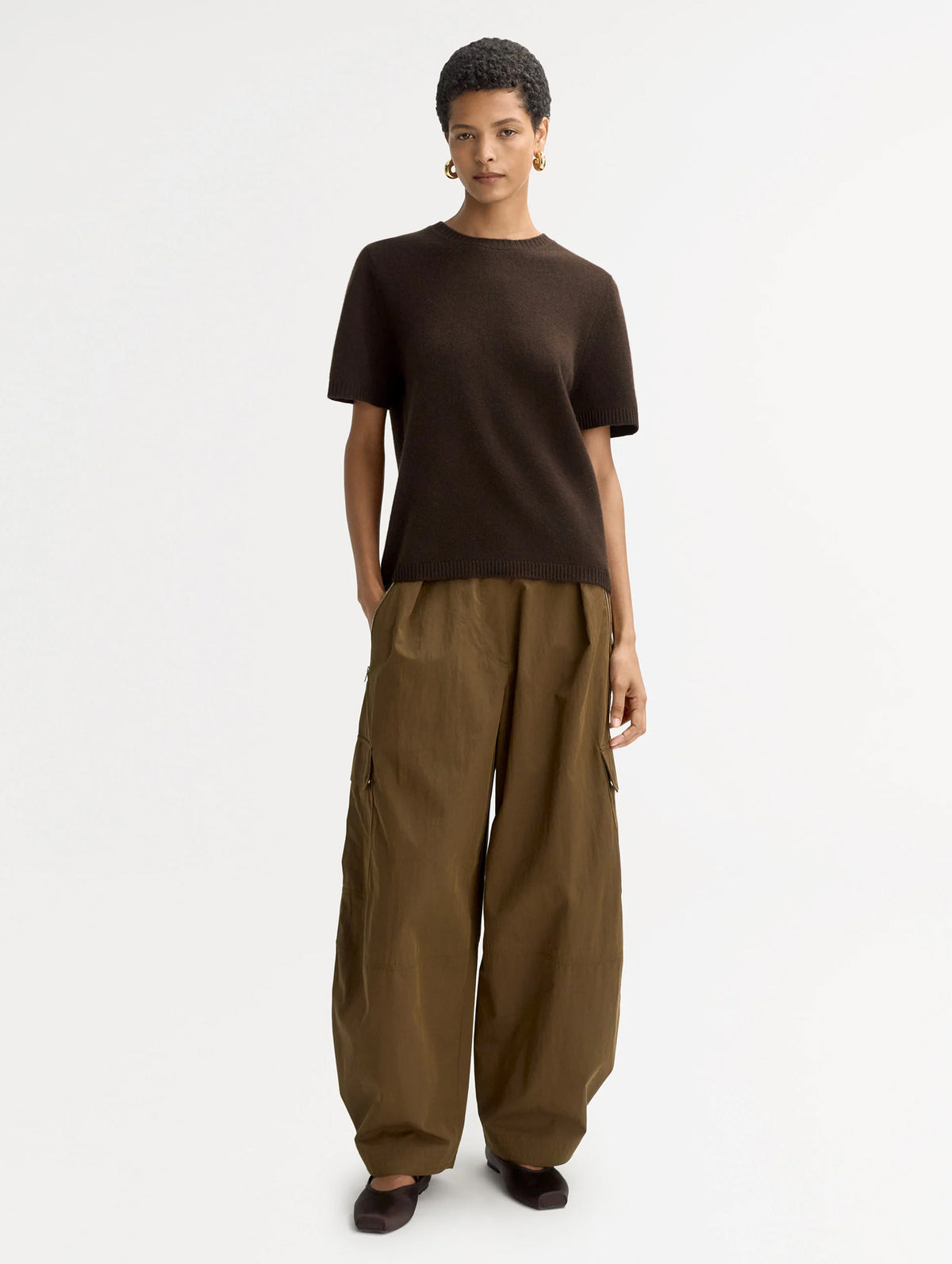 Oversized Cashmere T-Shirt in Mocha