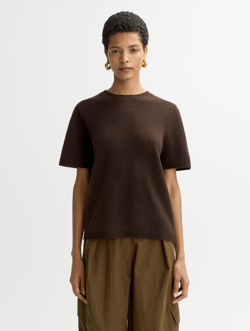 Oversized Cashmere T-Shirt in Mocha