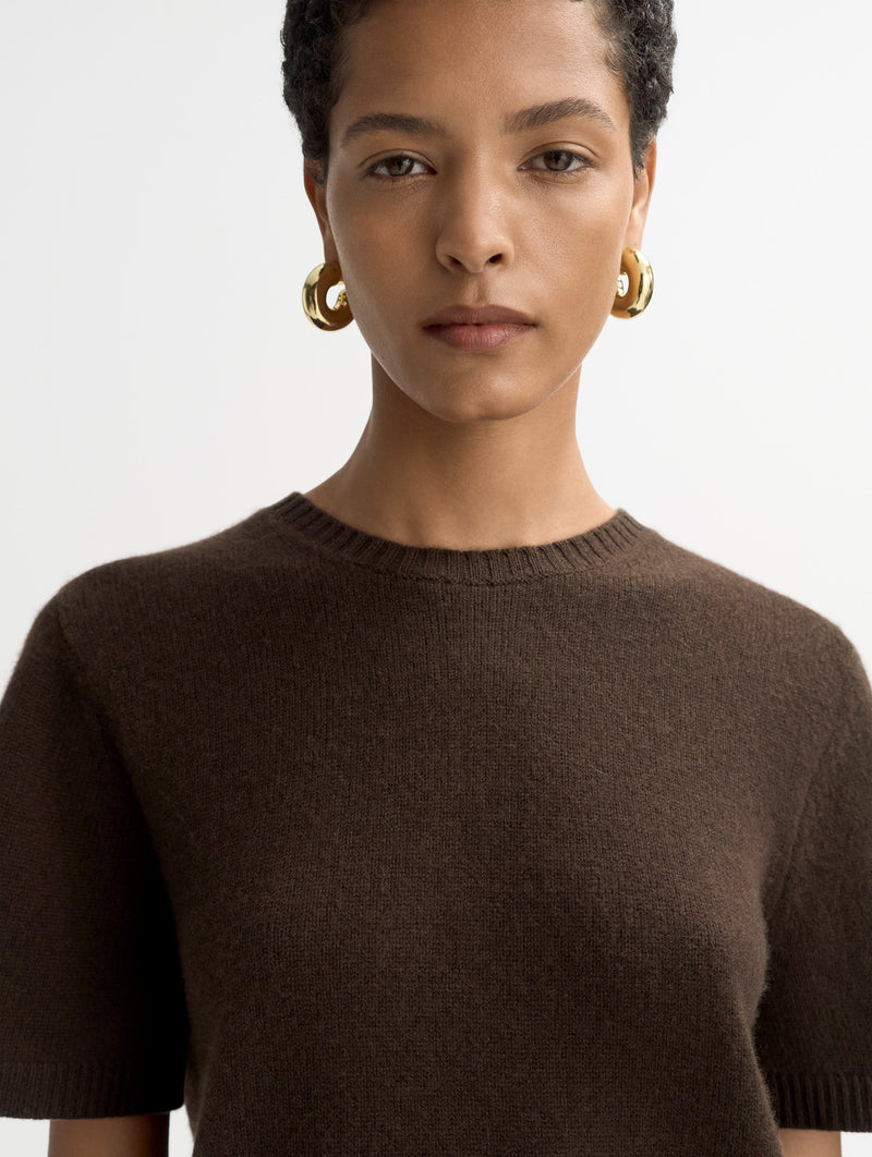 Oversized Cashmere T-Shirt in Mocha