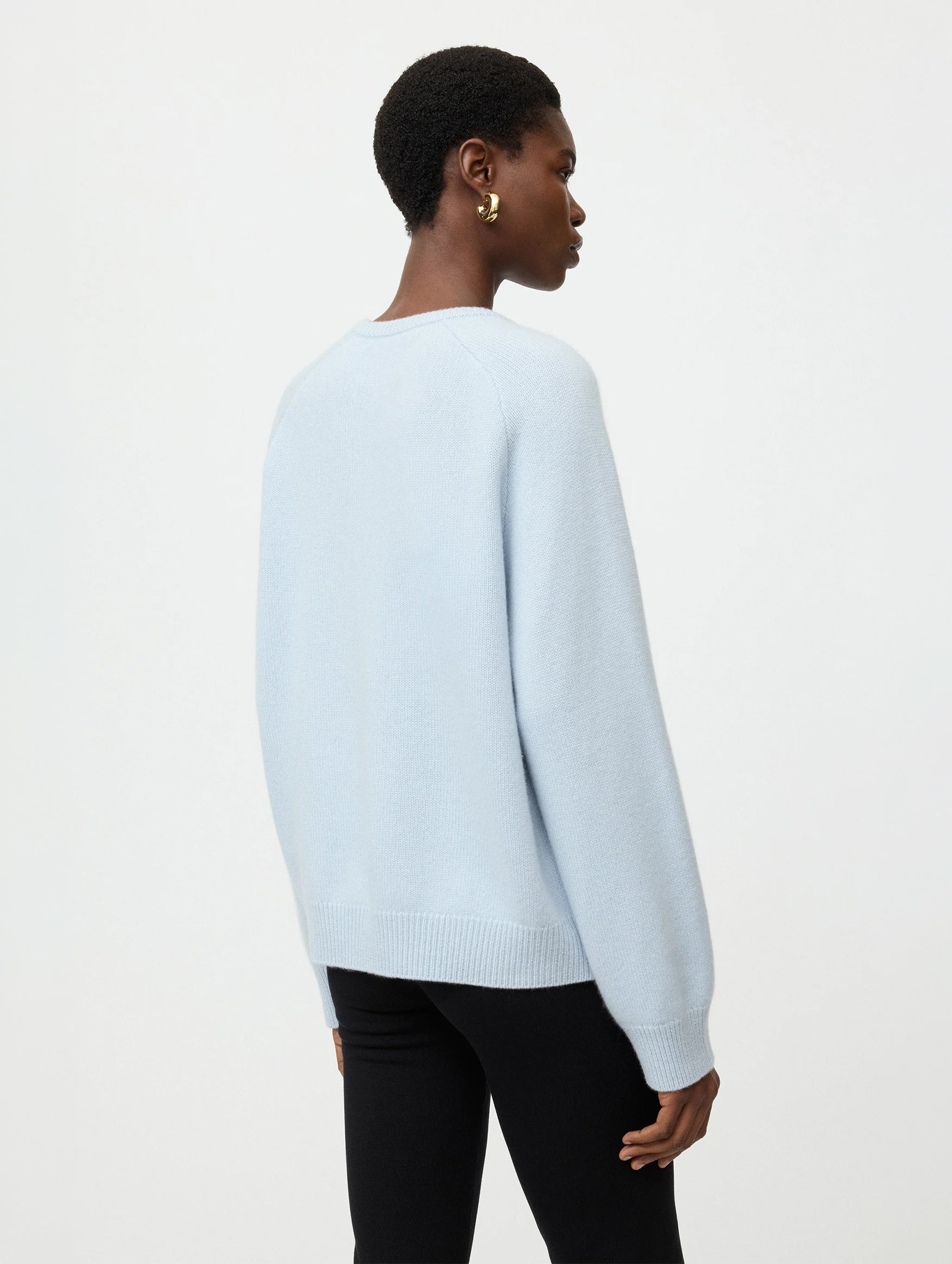 Oversized V-Neck in Ice Blue
