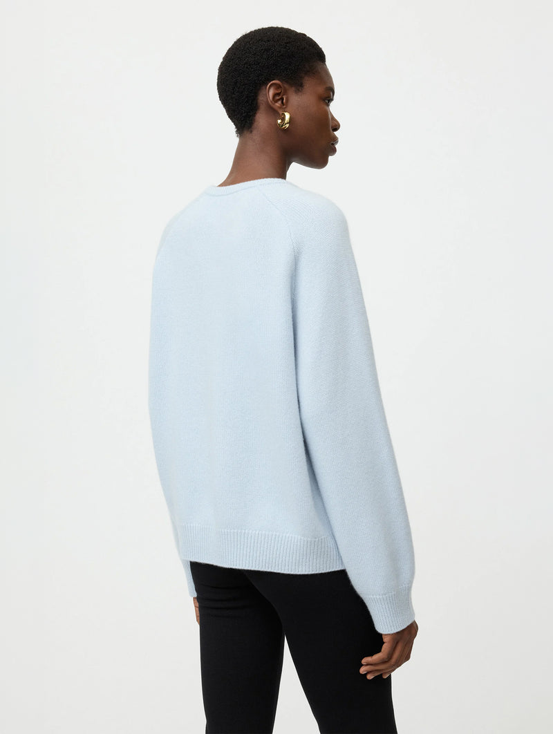Oversized V-Neck in Ice Blue