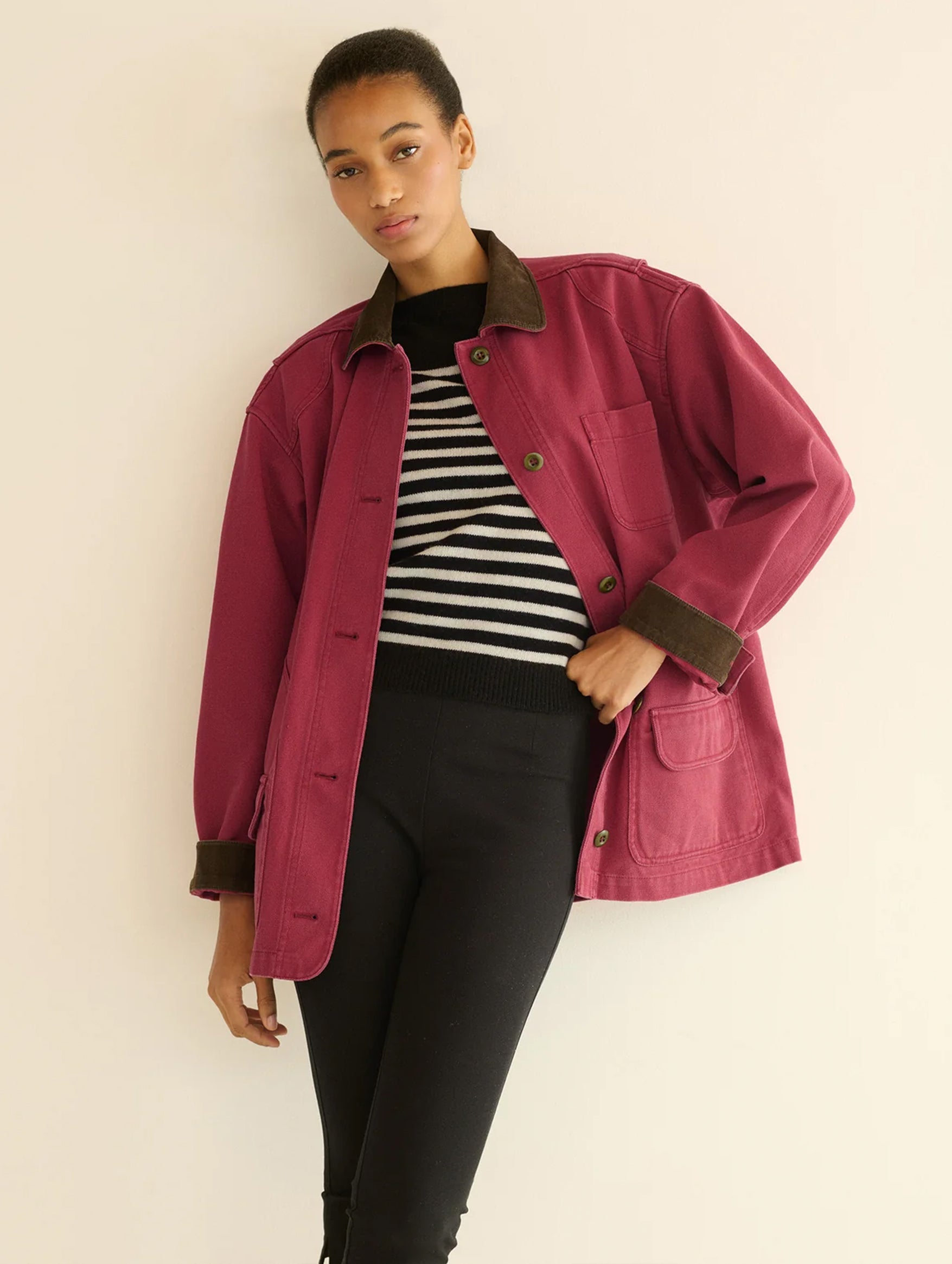 Pascual Jacket in Washed Crimson
