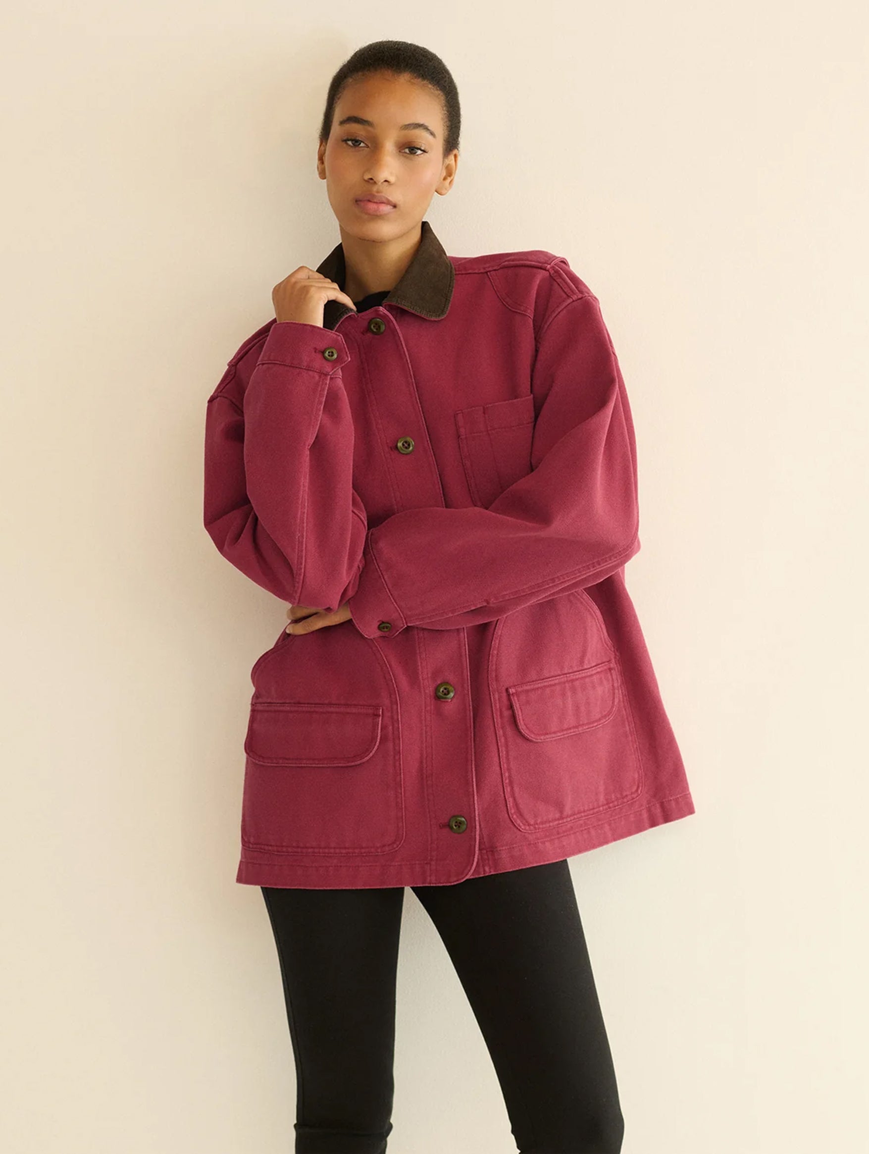 Pascual Jacket in Washed Crimson