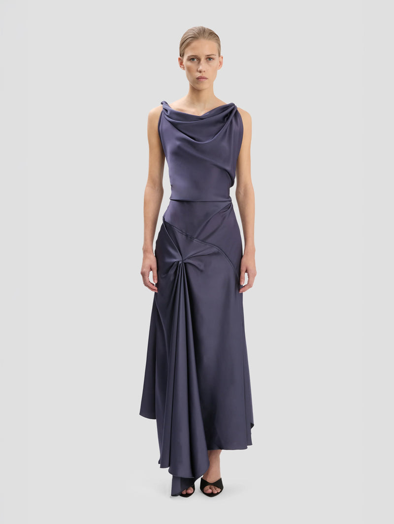 Posy Midi Dress in Eclipse