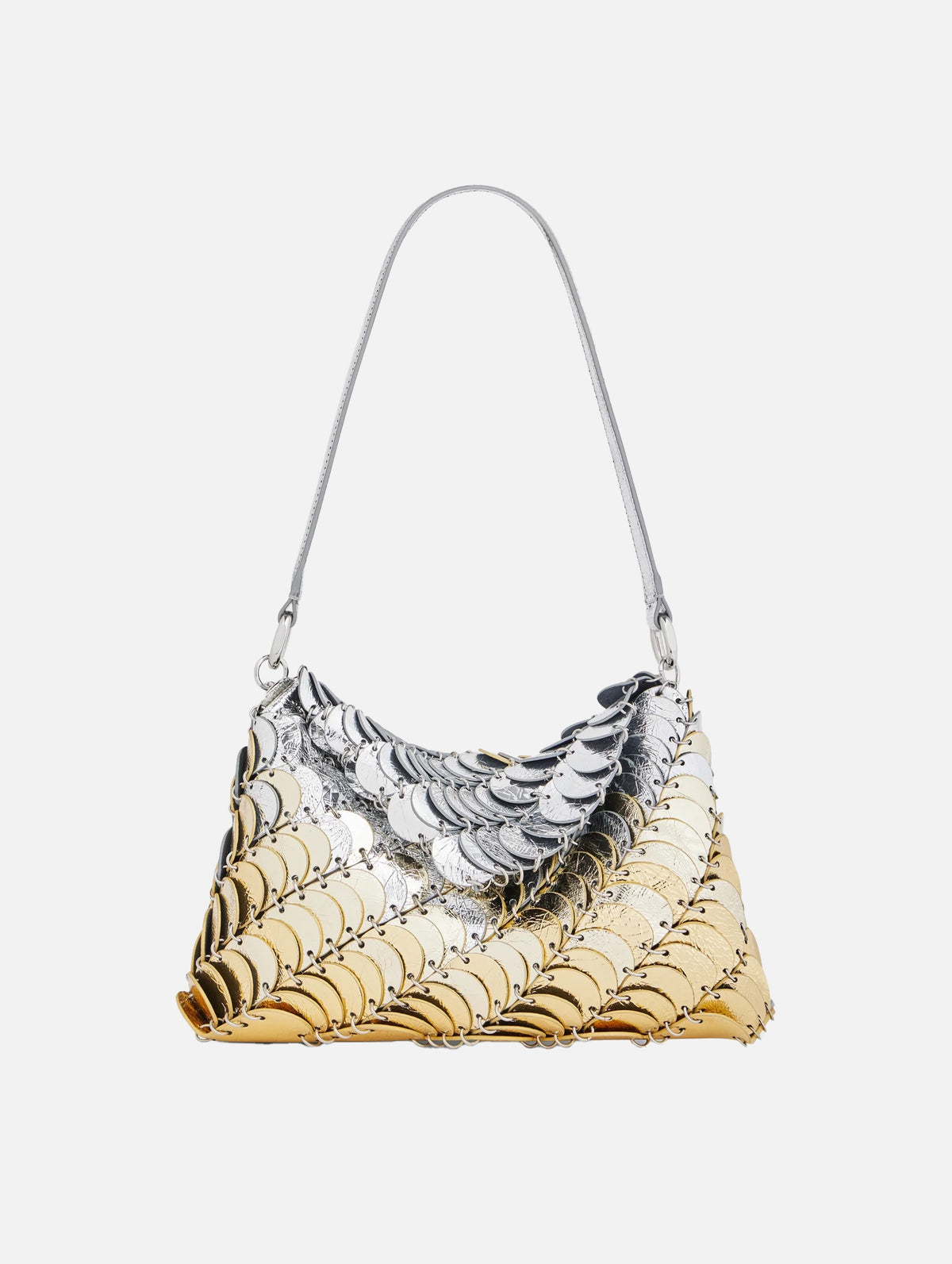 Paco Leather Bag in Silver and Gold