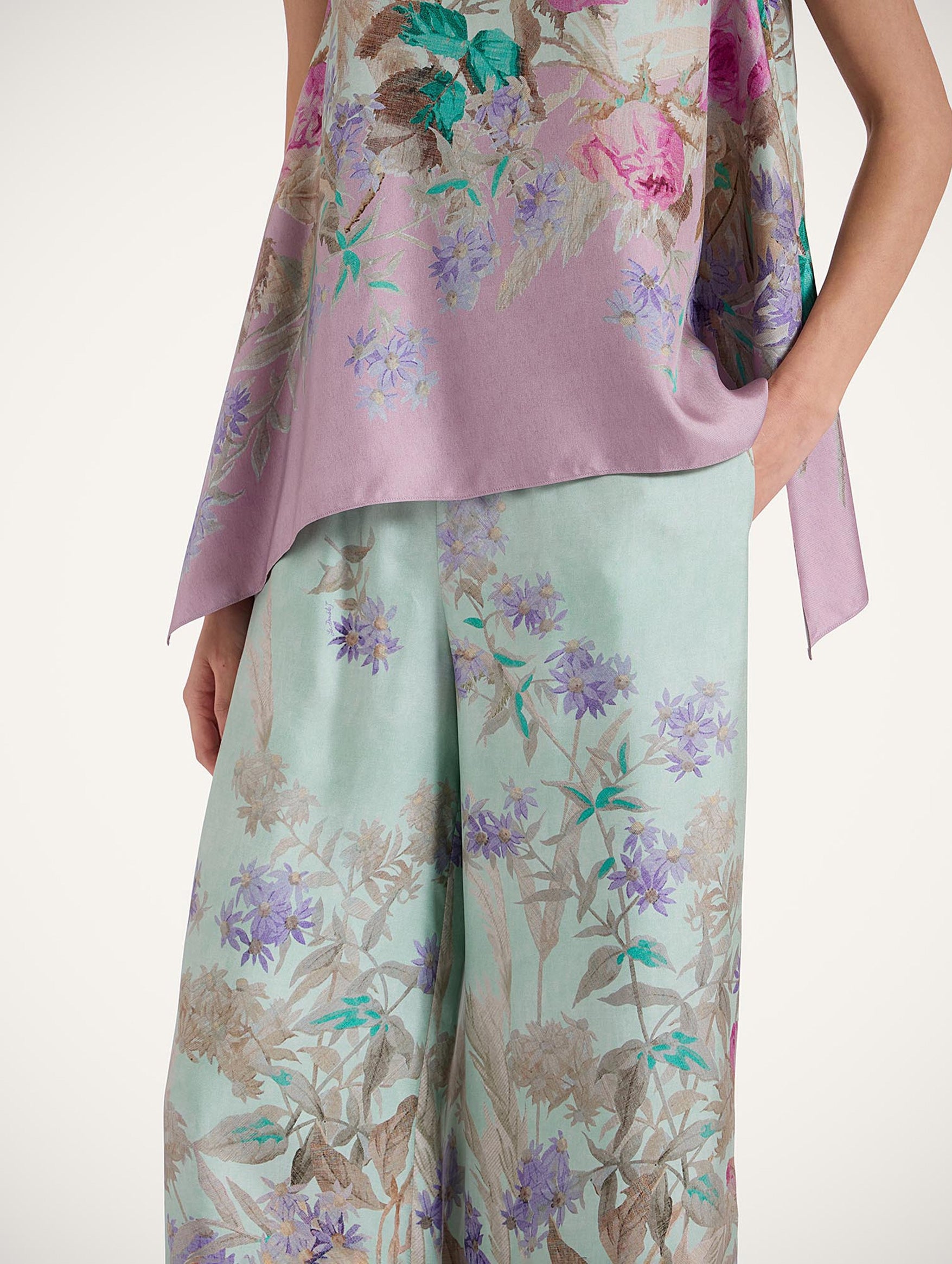Palazzo Pants in Mint Heath Placée