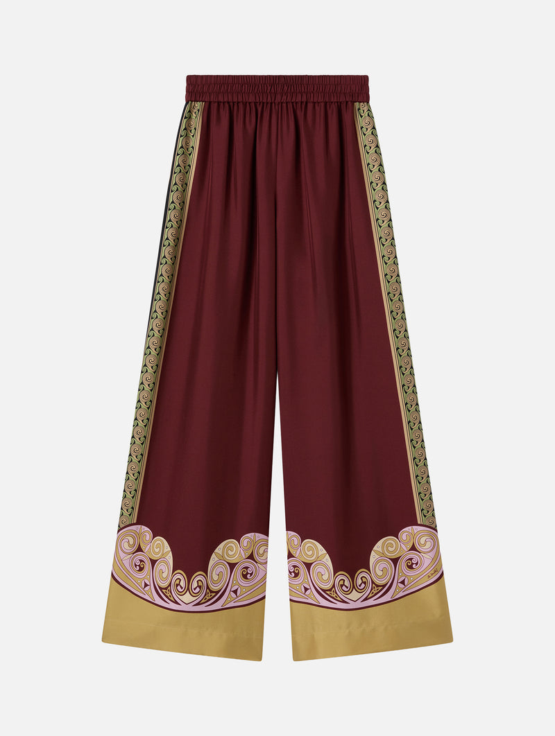 Palazzo Pants in Kells Swirl Placée Burgundy