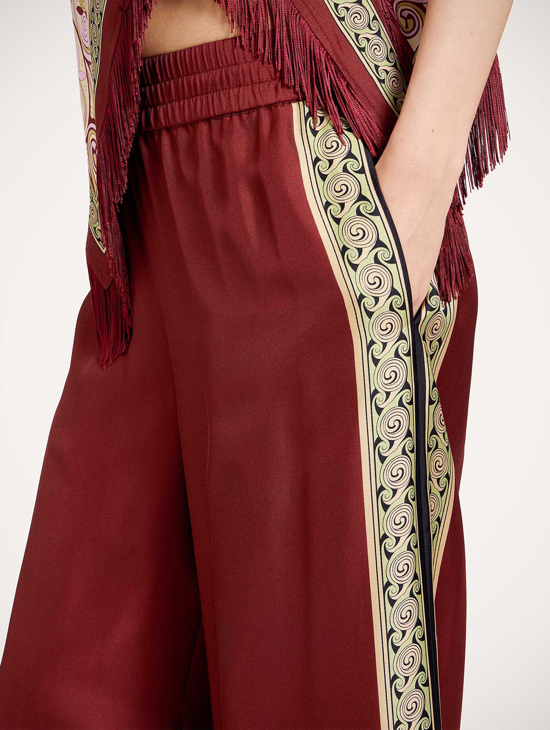 Palazzo Pants in Kells Swirl Placée Burgundy