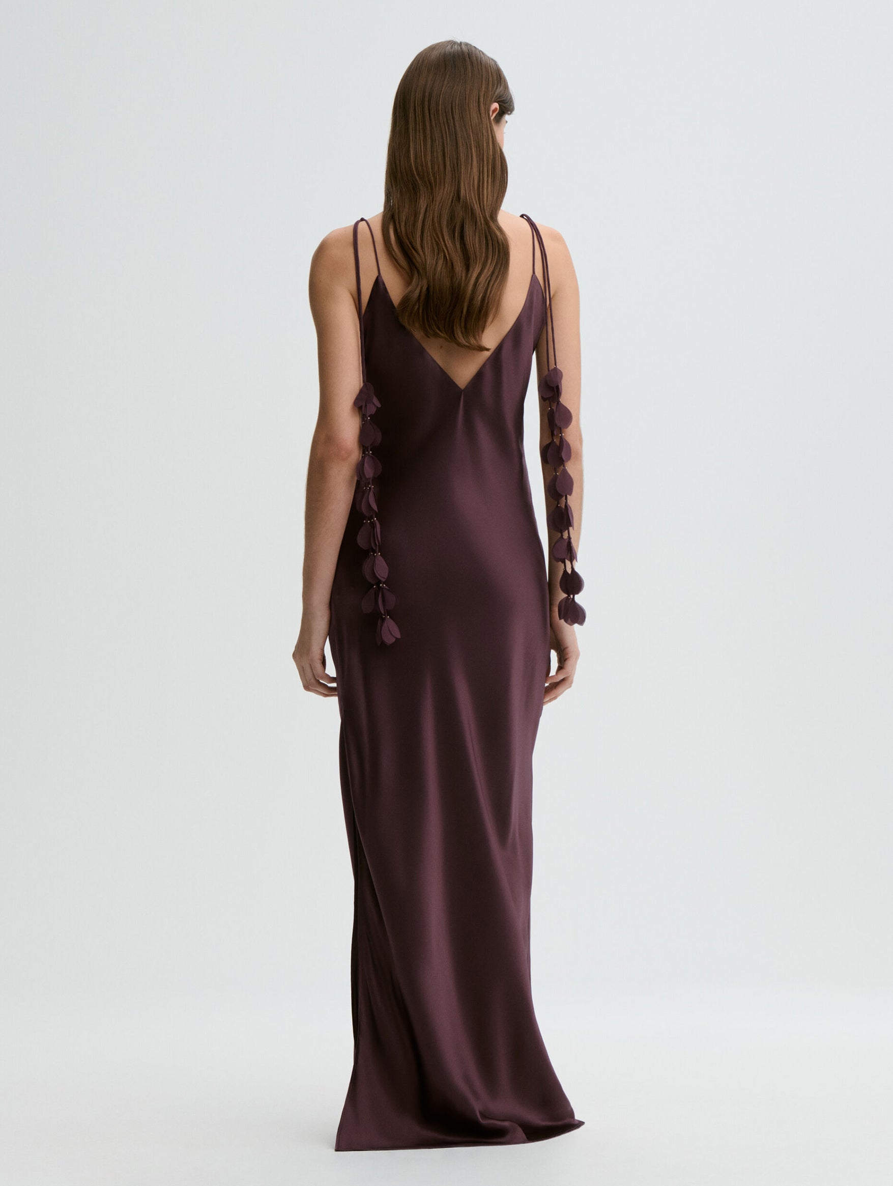 Pascale Silk Dress in Aubergine